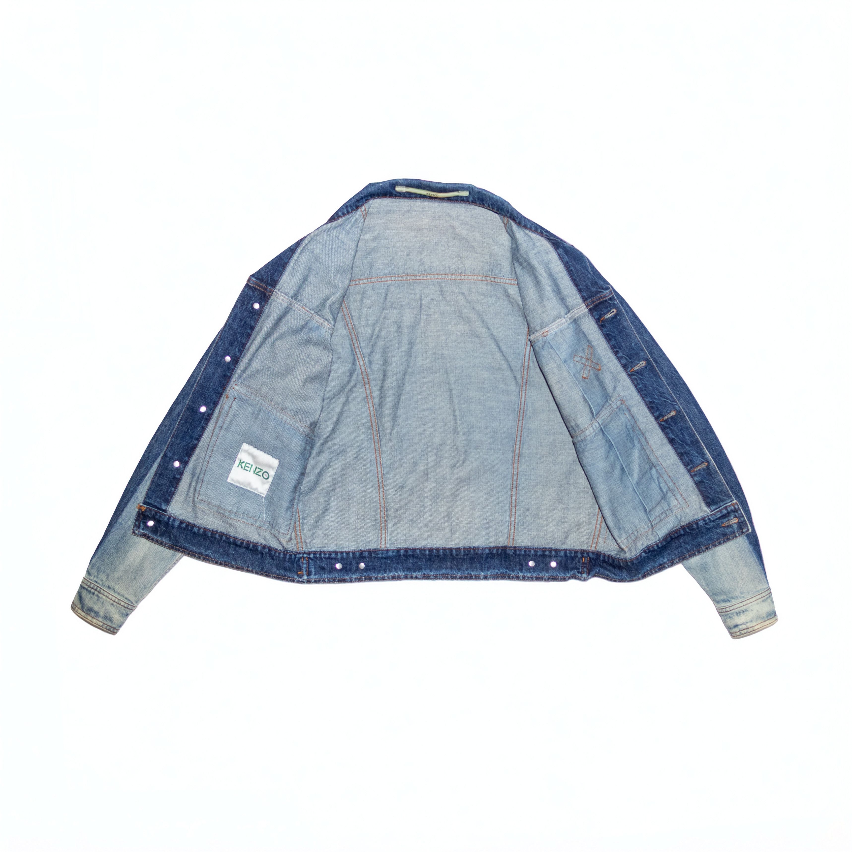 Kenzo Kenzo Paris Men’s Patchwork Tonal Denim Jacket Size M Size US M / EU 48-50 / 2 - 2 Thumbnail
