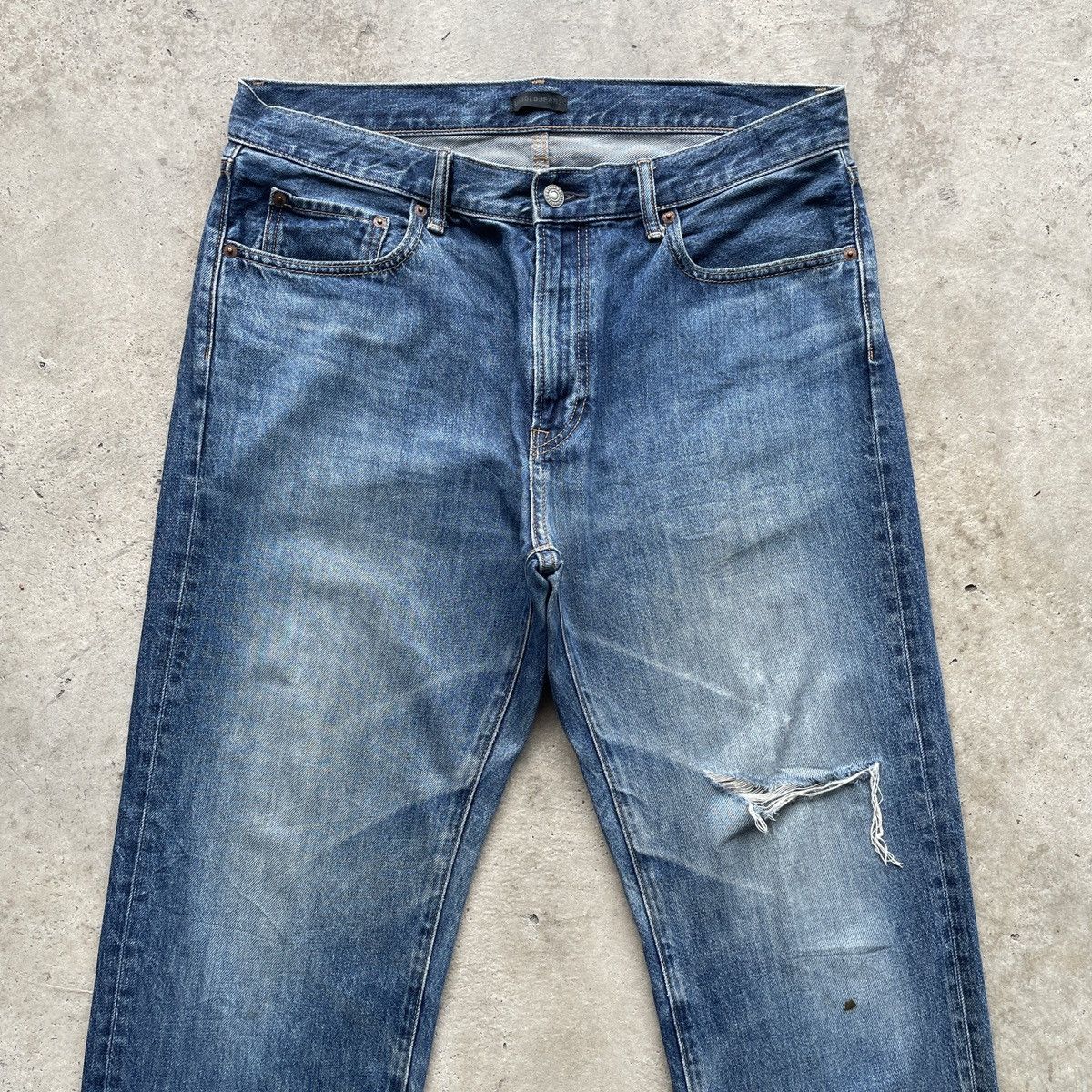 Japanese Brand × Jean Vintage Japanese Distressed Jeans Denim Faded Pants W36 Size US 36 / EU 52 - 3 Thumbnail