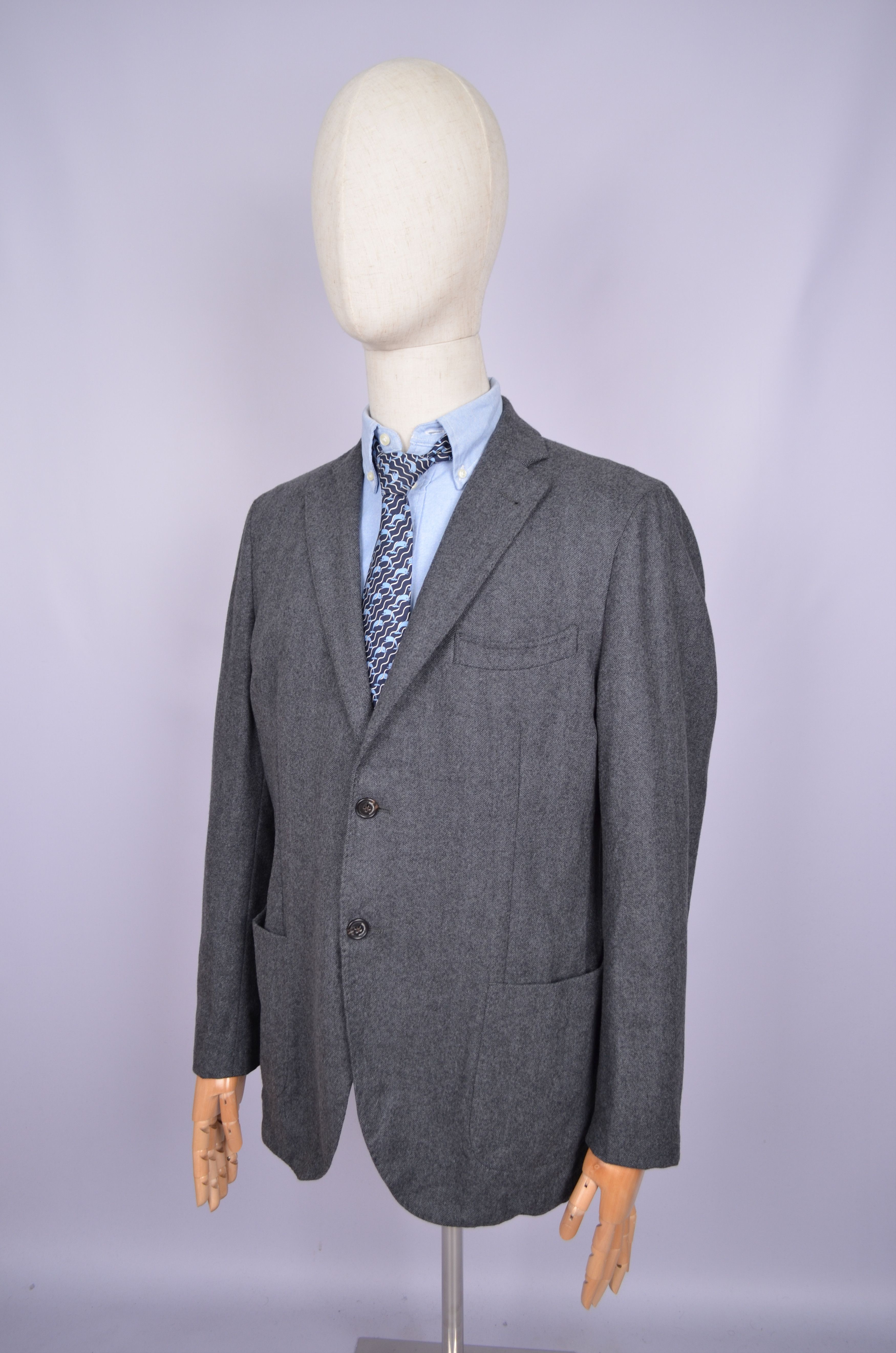 Designer Sacoor Brothers Wool Blend Knit Unlined Blazer Jacket US44 Size 44S - 6 Thumbnail