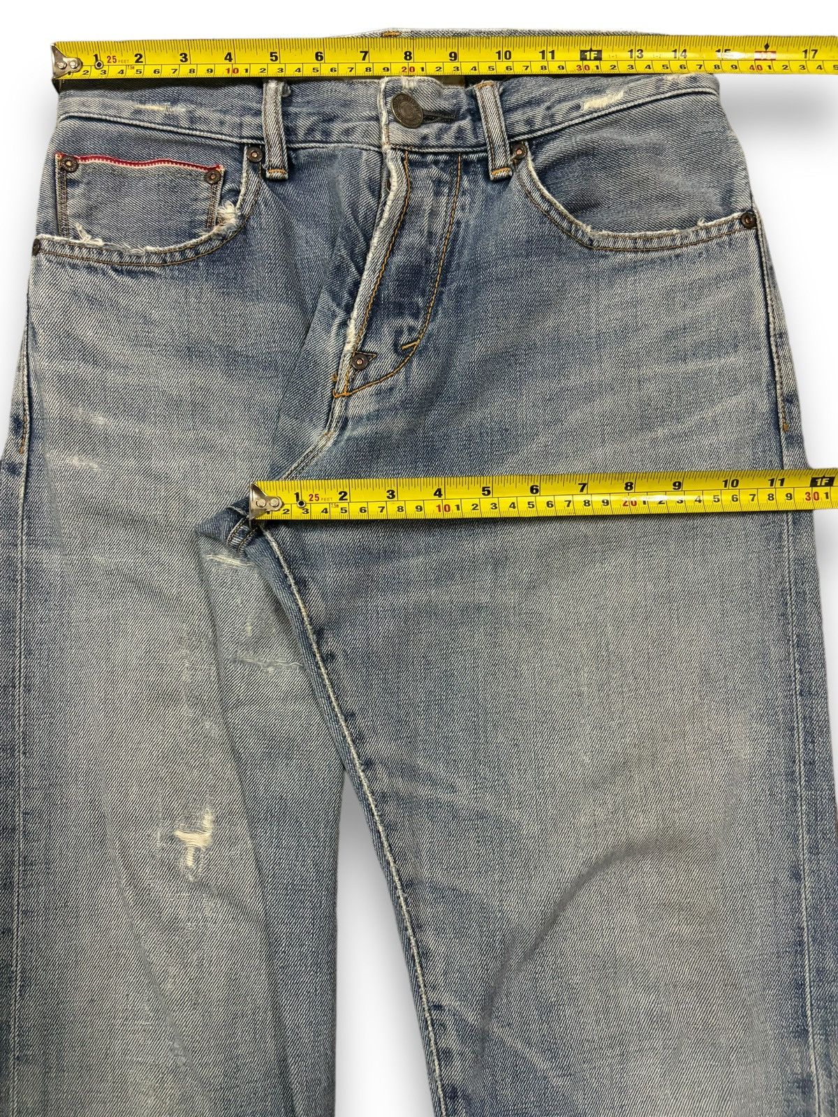 Japanese Brand Vintage Men Without A Country Selvedge Ripped Grunge Jeans Size US 29 - 17 Thumbnail