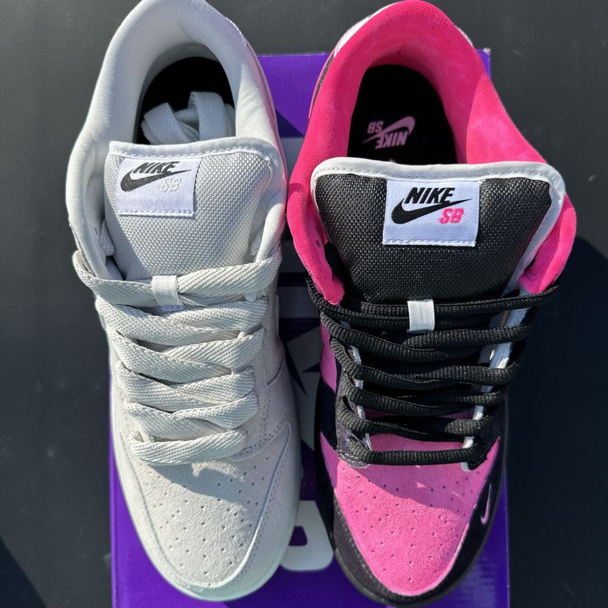Nike Sb Dunk Custom Night Blossom Suede - Black/Pink Size 10