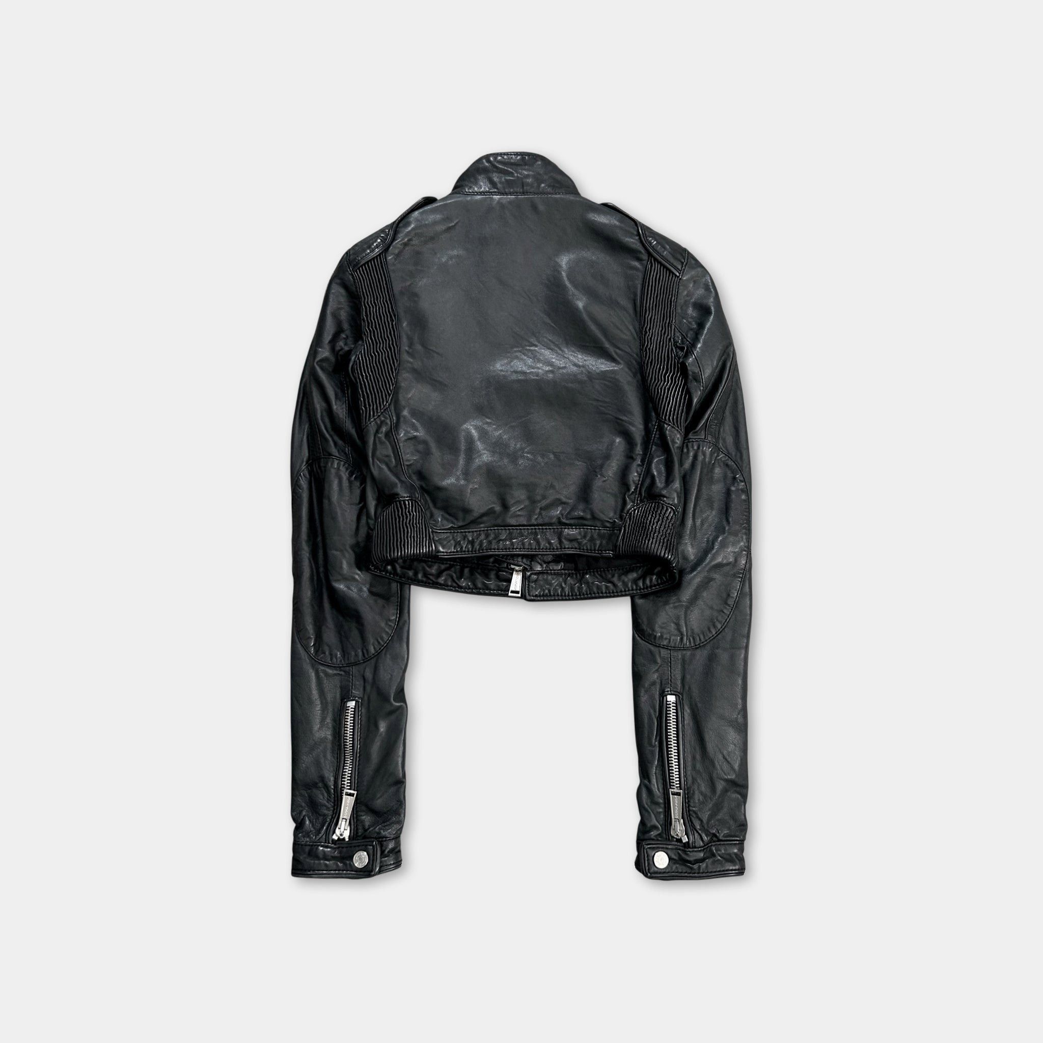 Dsquared2 Dsquared2 2000s Leather Black Biker Jacket Size US XS / EU 42 / 0 - 5 Thumbnail