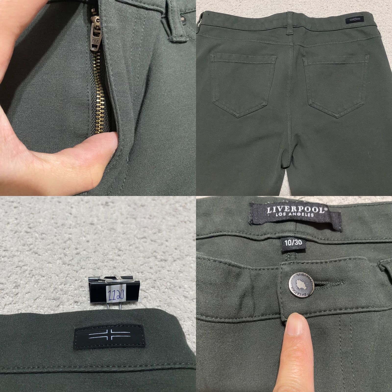 Vintage Liverpool Jeans Dress Pants Womens Sz 10 Gray Mid Rise Skinny Straight Office Workwear Dress Pants with Pockets Zip Button Size 32" / US 10 / IT 46 - 8 Thumbnail