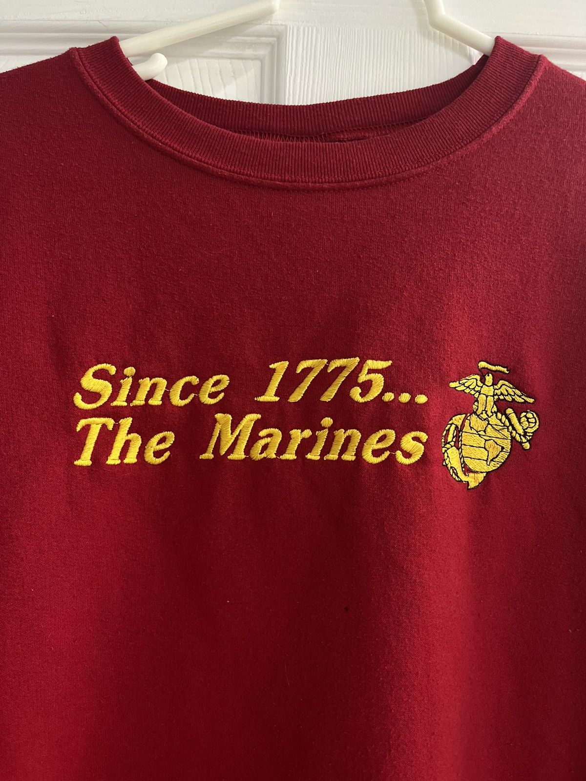 Vintage Vintage Since 1775 The Marines Embroidered Red Sweater Size L / US 10 / IT 46 - 2 Thumbnail