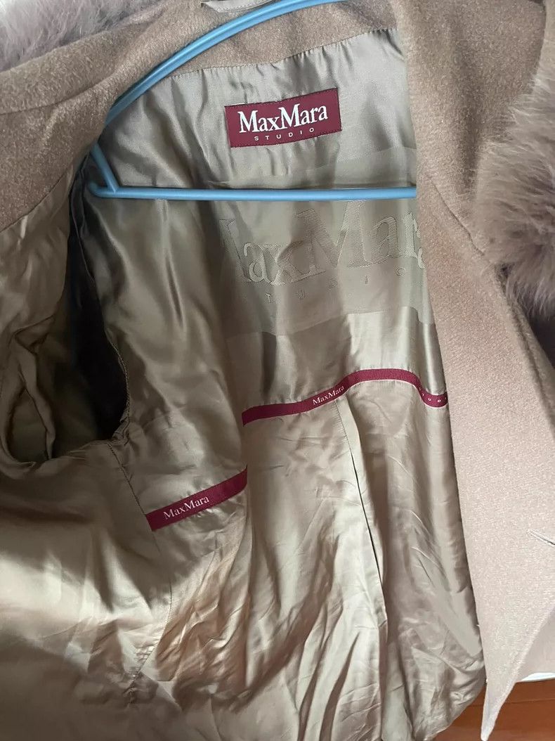 Max Mara Max Mara Dark camel fur collar coat Size M / US 6-8 / IT 42-44 - 4 Thumbnail