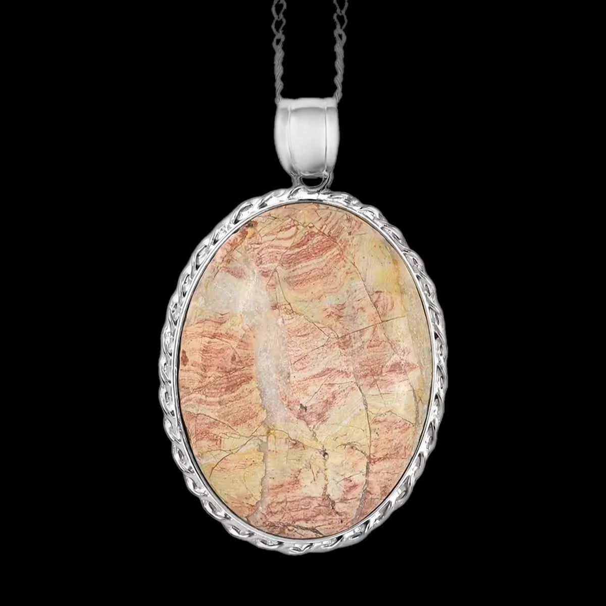 Other Rainbow Picasso Jasper Pendant Necklace Gemstone Brass 18" Size ONE SIZE - 3 Thumbnail