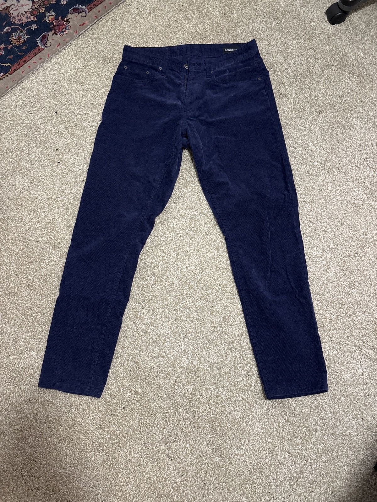 Bonobos × Vintage Navy Blue Corduroy Bonobos Pants 30/30 Size US 30 / EU 46 - 1 Thumbnail