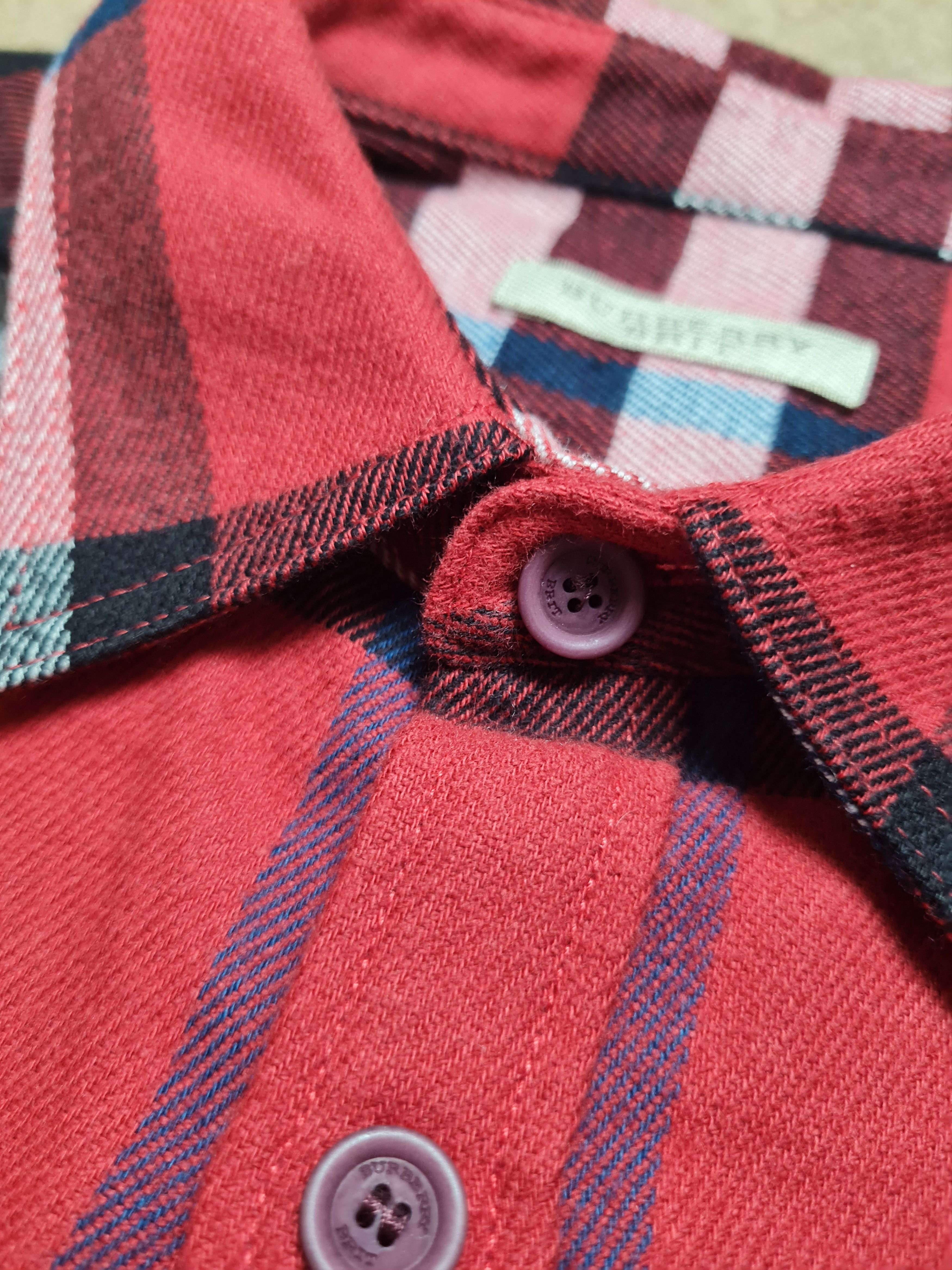 Burberry Burberry Nova Check Flannel Shirt Red Plaid Mens Button Up Size US M / EU 48-50 / 2 - 16 Thumbnail
