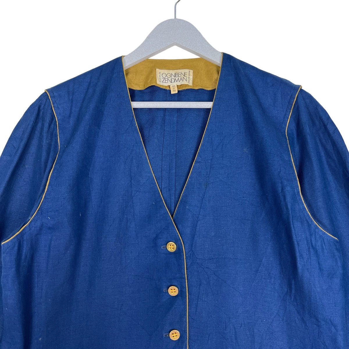 Designer 🔥 VINTAGE OGNIBENE ZENDMEN ROMA LINEN JACKET MADE IN ITALY Size US S / EU 44-46 / 1 - 3 Thumbnail