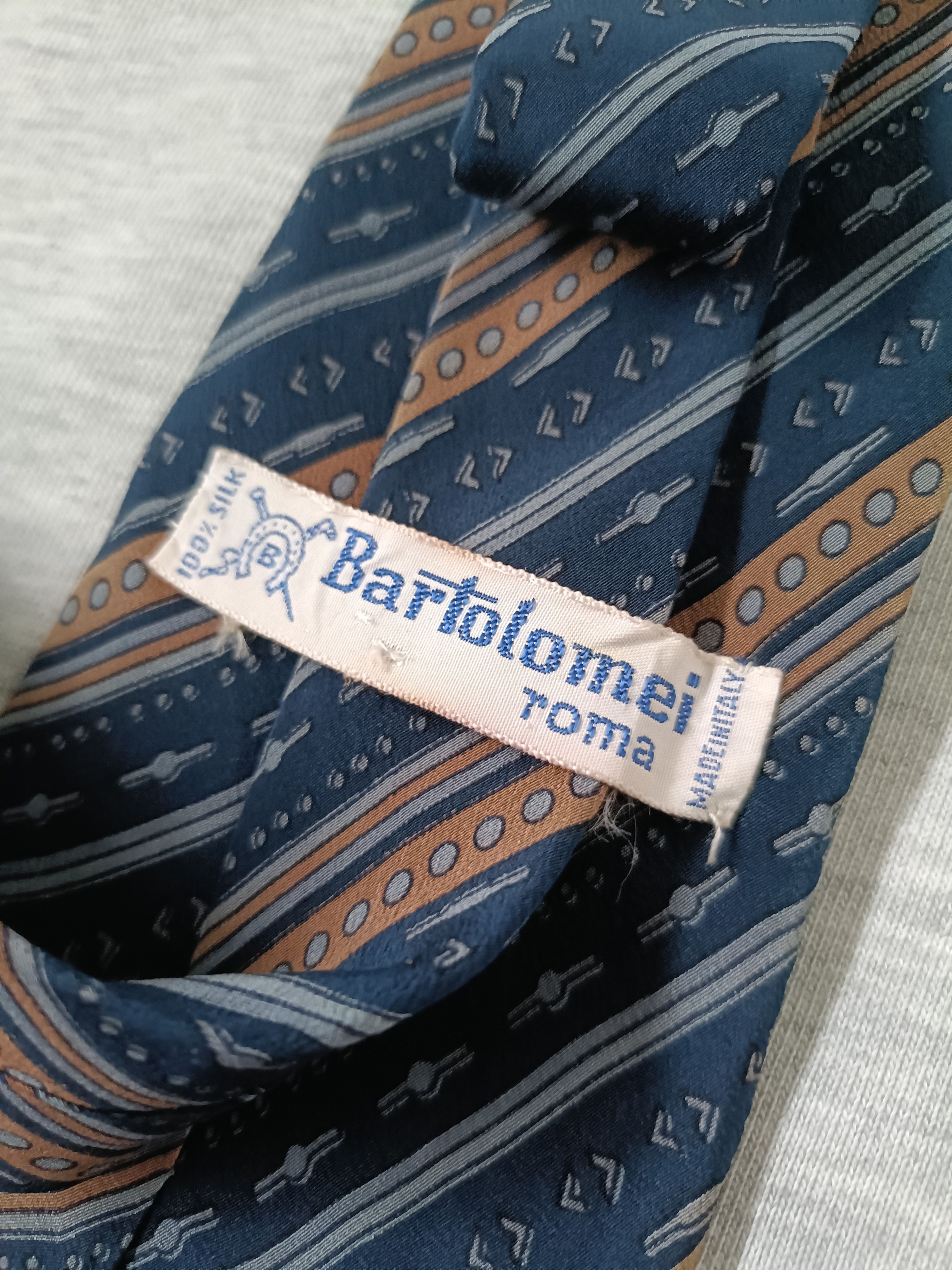 Vintage Vintage bartolomei toma italy diagonal stripe silk tie Size ONE SIZE - 4 Thumbnail