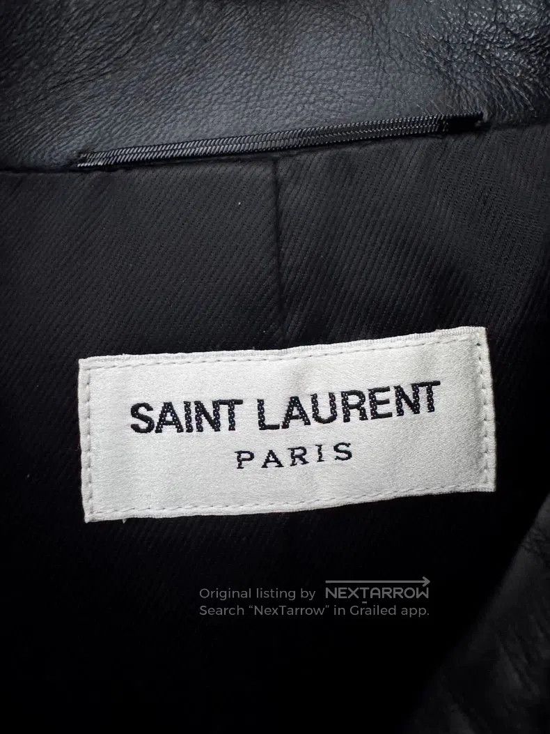 Saint Laurent Paris Saint Laurent Leather Jacket with Rhinestones. Size US L / EU 52-54 / 3 - 5 Thumbnail
