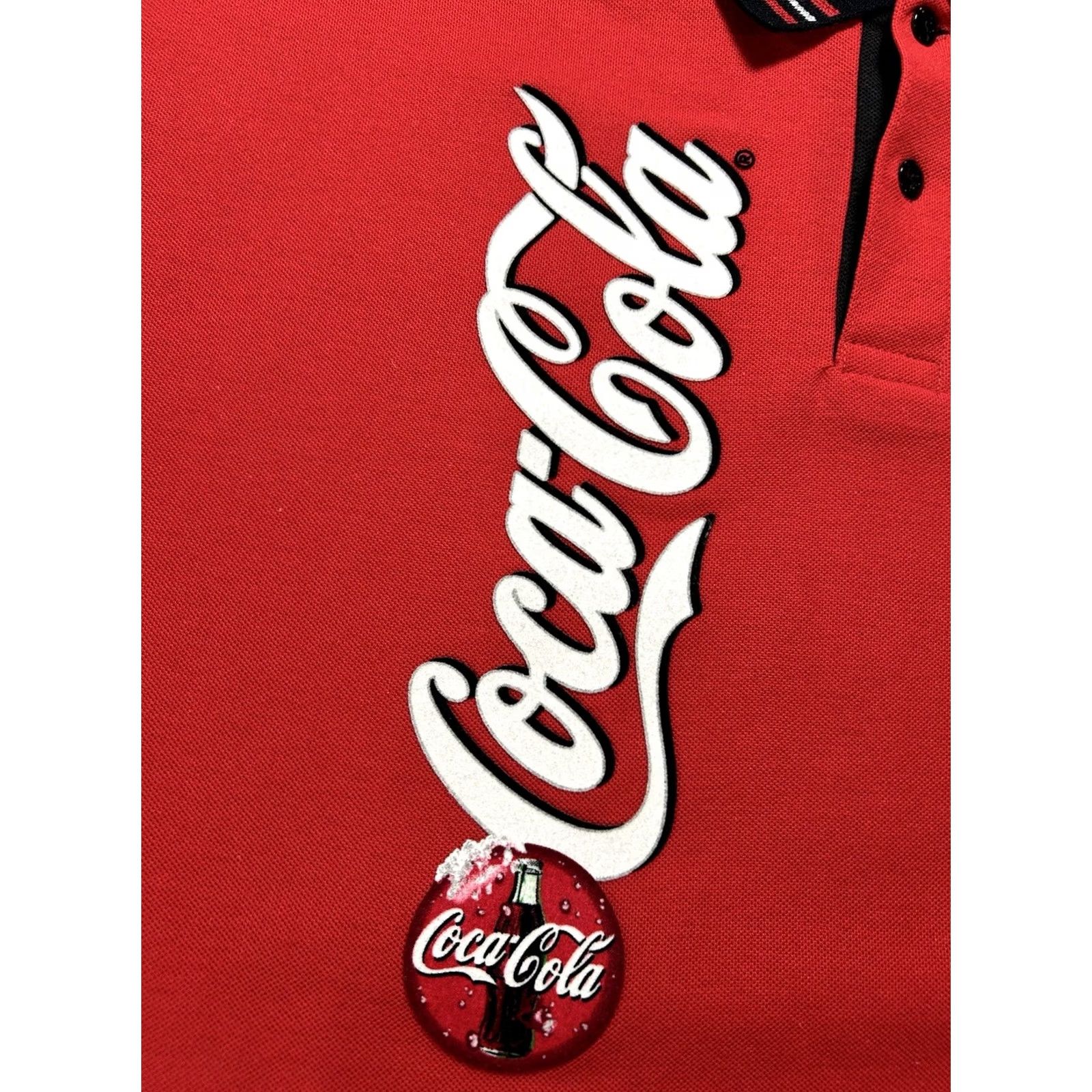 Vintage VINTAGE Coca-Cola Polo Shirt XL Red Soda Drink Company Promo Big Logo 25x31 Inches Size US XL / EU 56 / 4 - 2 Thumbnail