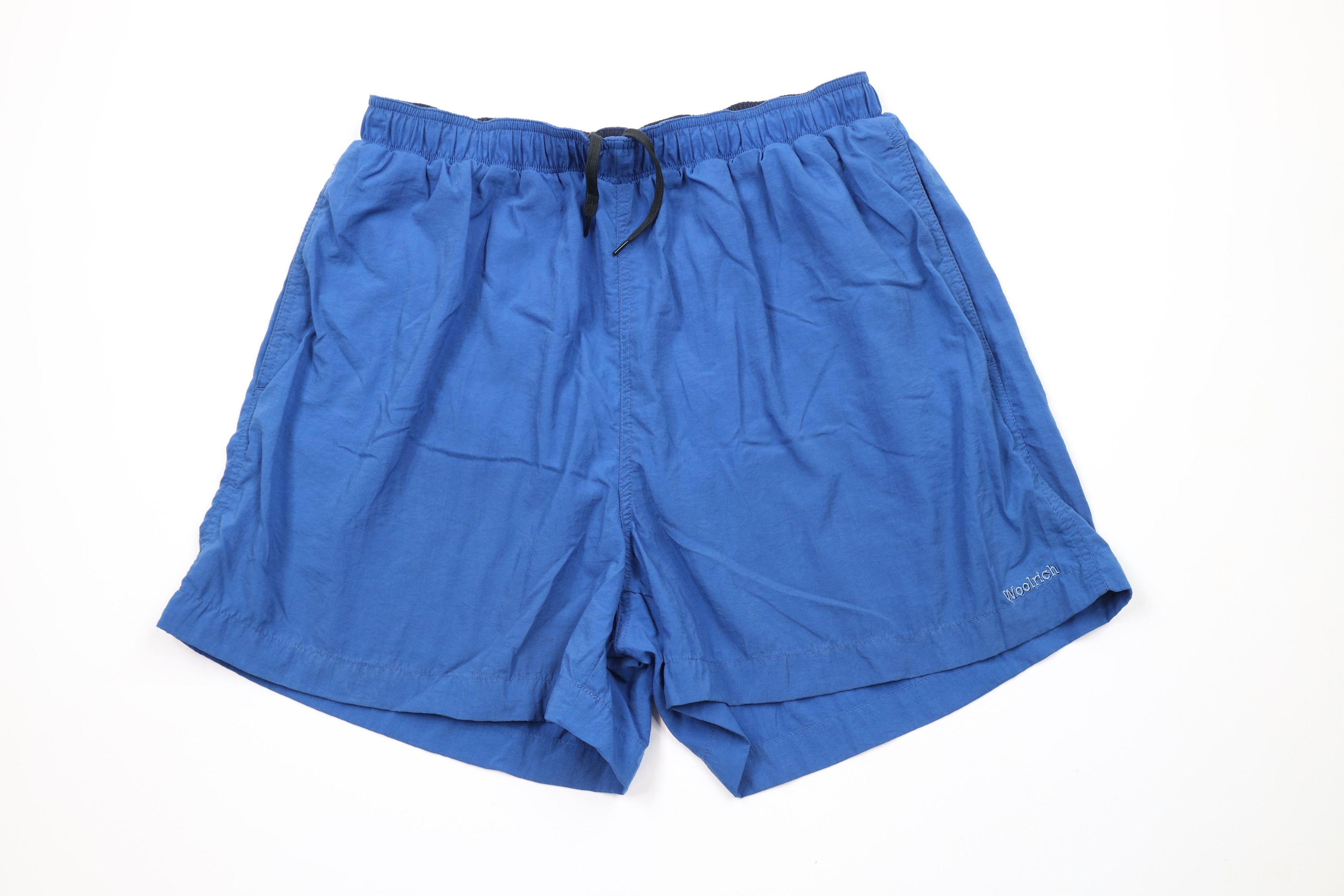 Vintage × Woolrich Woolen Mills Vintage 90s Woolrich Above Knee Lined Shorts Baggies Blue Size US 34 / EU 50 - 1 Thumbnail