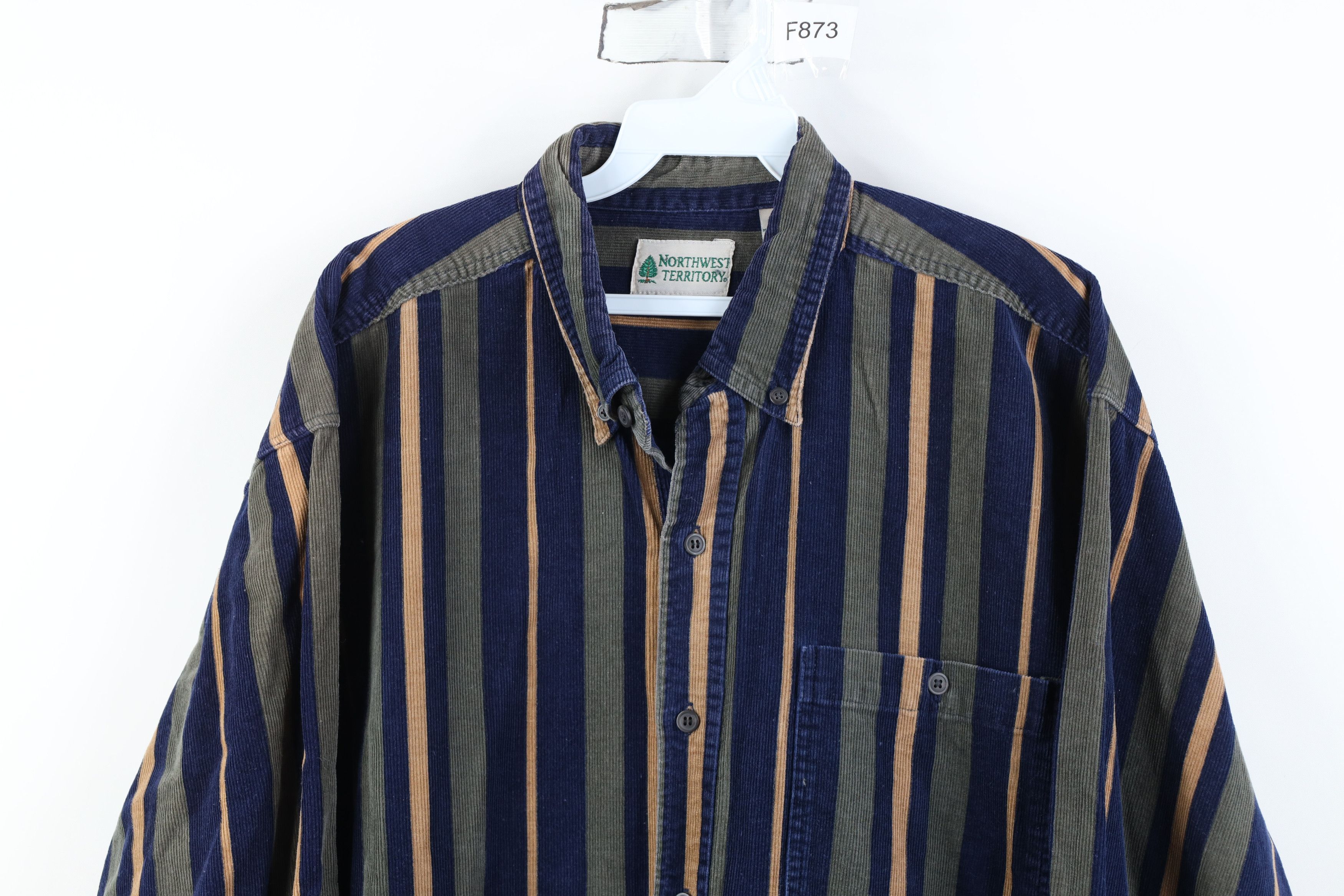 Vintage Vintage 90s Streetwear Corduroy Collared Button Down Shirt Size US L / EU 52-54 / 3 - 2 Thumbnail