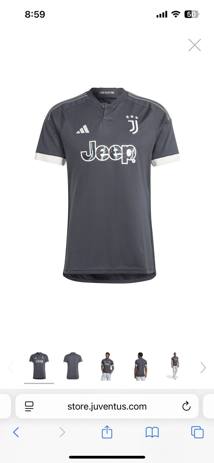 Adidas Adidas 2023/24 Juventus Third Kit Soccer Football Jersey M Size US M / EU 48-50 / 2 - 5 Thumbnail