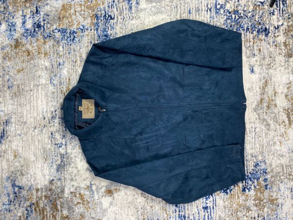Vintage Vintage Bomber Blue Suede Jacket | Grailed