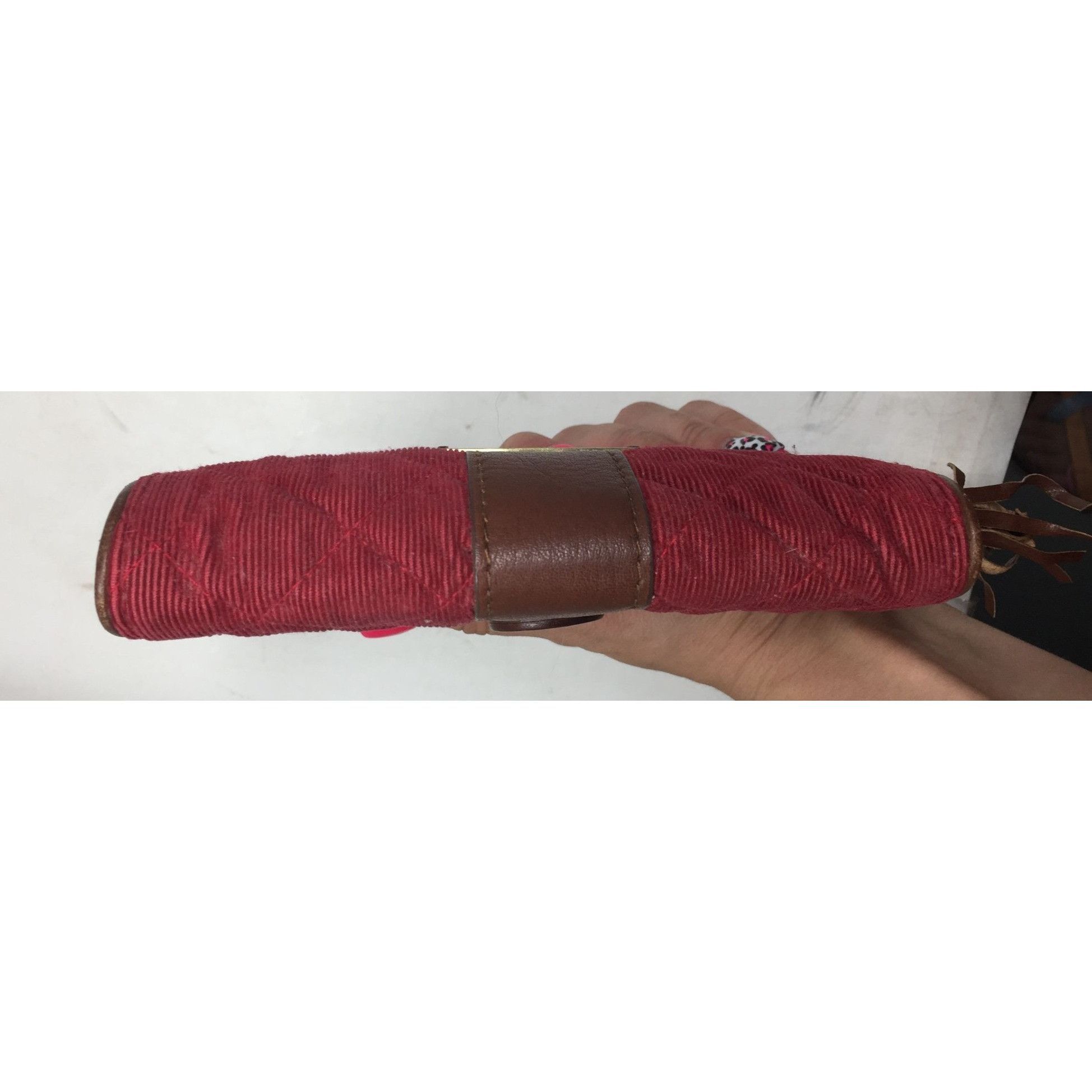 Vera Bradley Vintage Vera Bradley Red Corduroy and Brown Leather Wallet Size ONE SIZE - 6 Thumbnail