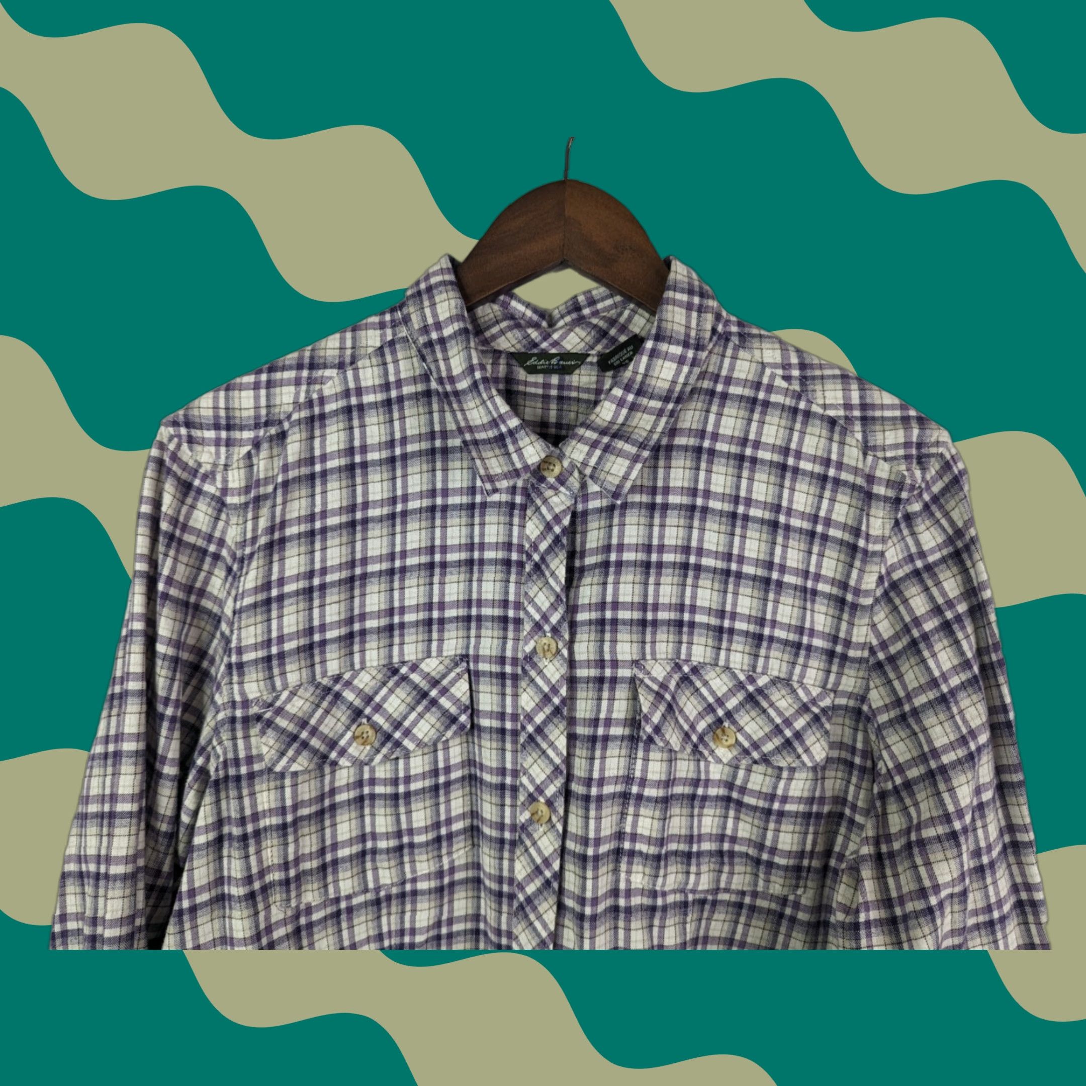 Eddie Bauer **Eddie Bauer Womens Button-Up Long Sleeve Plaid Shirt Size XL Purple** User: Eddie Bauer Womens Button-Up Long Sleeve Plaid Shirt Size XL Purple Size XL / US 12-14 / IT 48-50 - 1 Thumbnail
