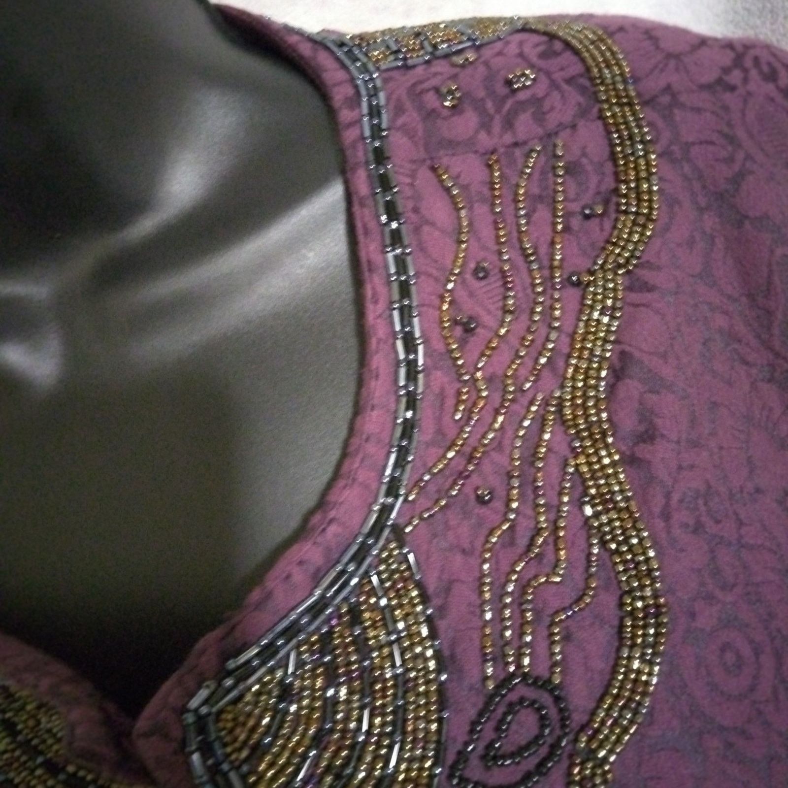 Chicos Chicos Womens Evening Jacket Purple Hook & Eye Beaded L/2 Size L / US 10 / IT 46 - 5 Thumbnail