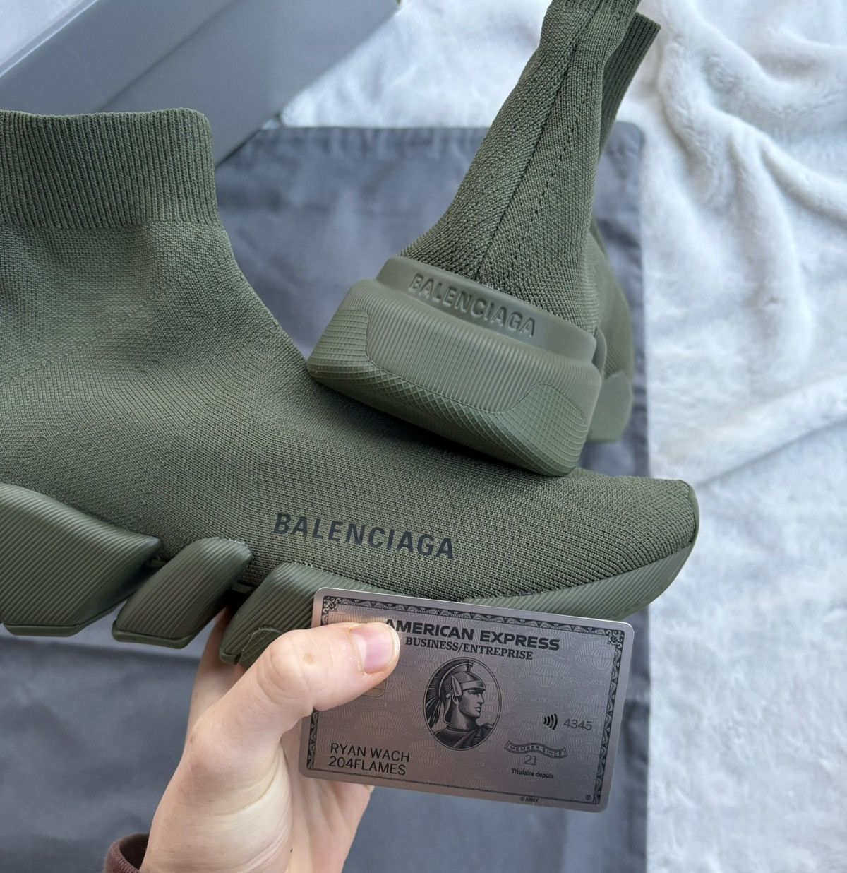 Balenciaga Balenciaga Olive Green Speed Runners Size US 9 / IT 39 - 2 Thumbnail