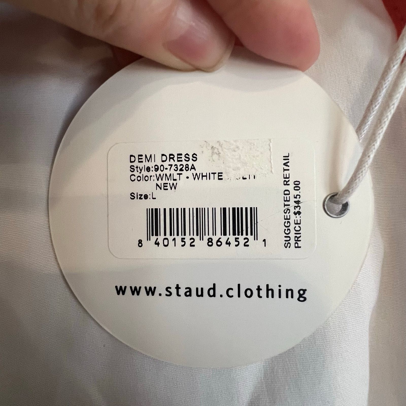 Staud STAUD Demi Dress Large White Poplin Rainbow Tiered Maxi Line Size L / US 10 / IT 46 - 4 Thumbnail