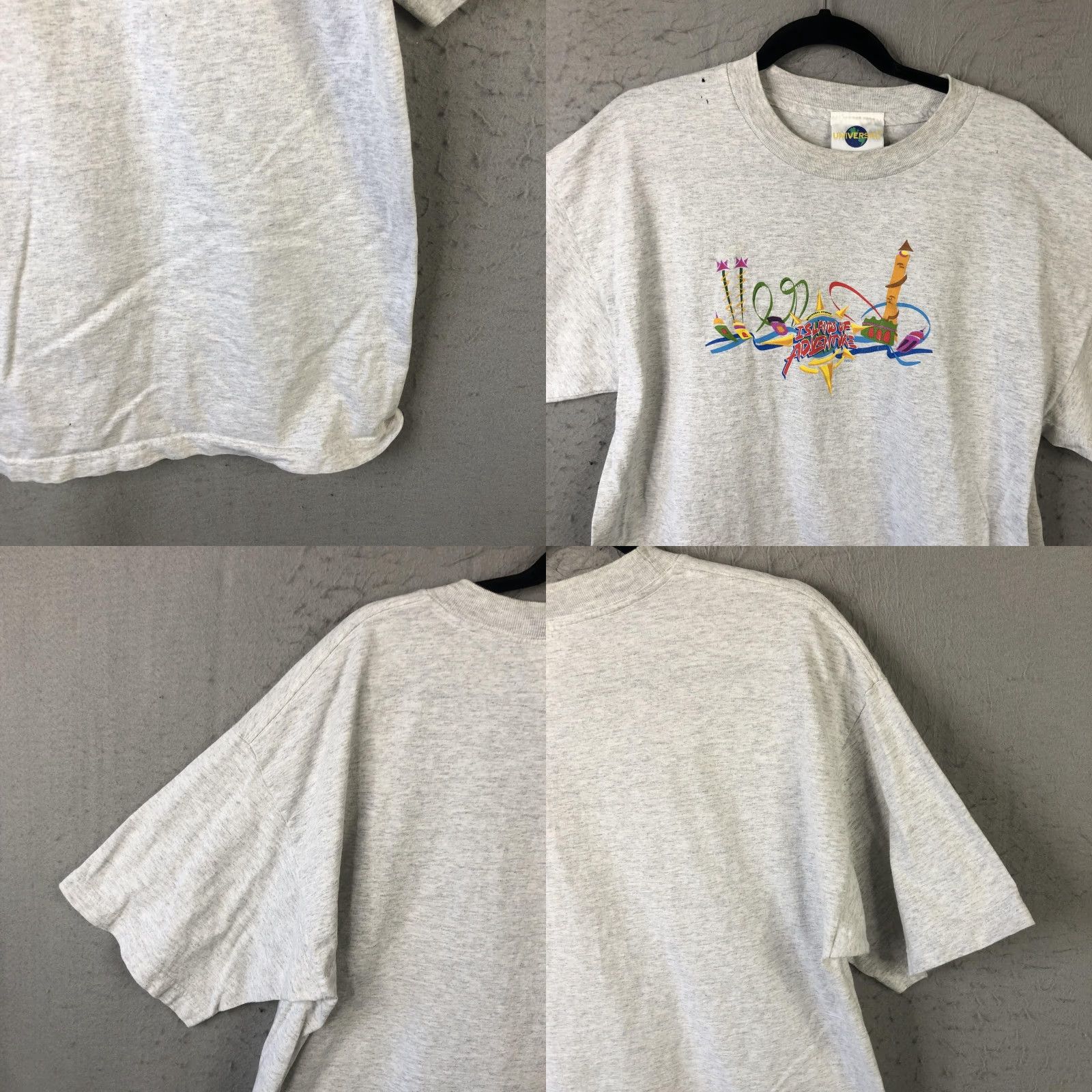 Vintage VINTAGE Universal Studios Shirt Mens XL Gray Islands Of Adventure Tee Crew Neck Short Sleeve Graphic Print Logo 100% Cotton USA (Made in USA) Size US XL / EU 56 / 4 - 10 Thumbnail