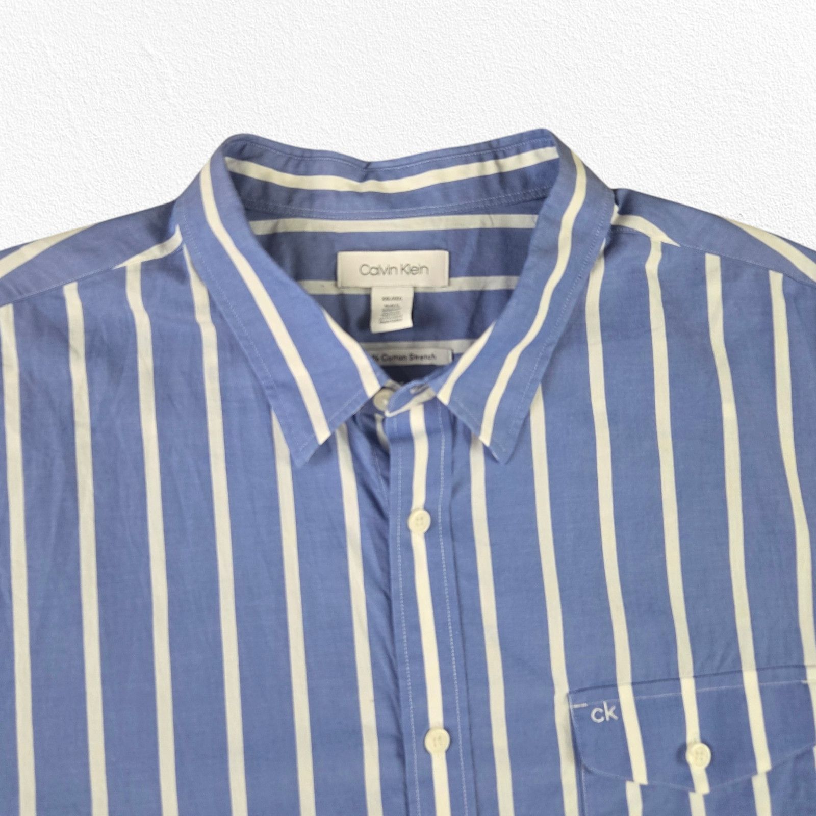 Calvin Klein Calvin Klein Blue White Striped Button Down Shirt Size XXL Size US XXL / EU 58 / 5 - 3 Thumbnail