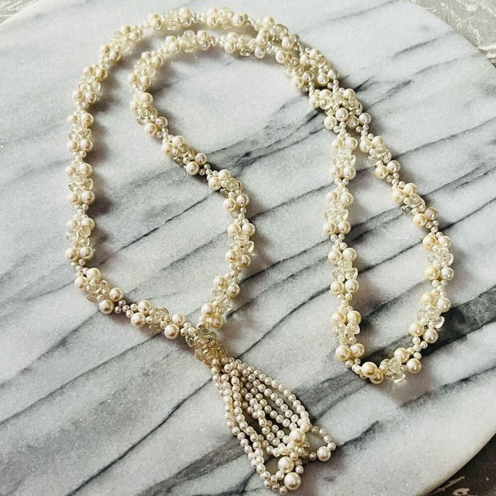 Vintage Vintage Faux Pearl Cluster Beaded Necklace Cream Size ONE SIZE - 1 Thumbnail