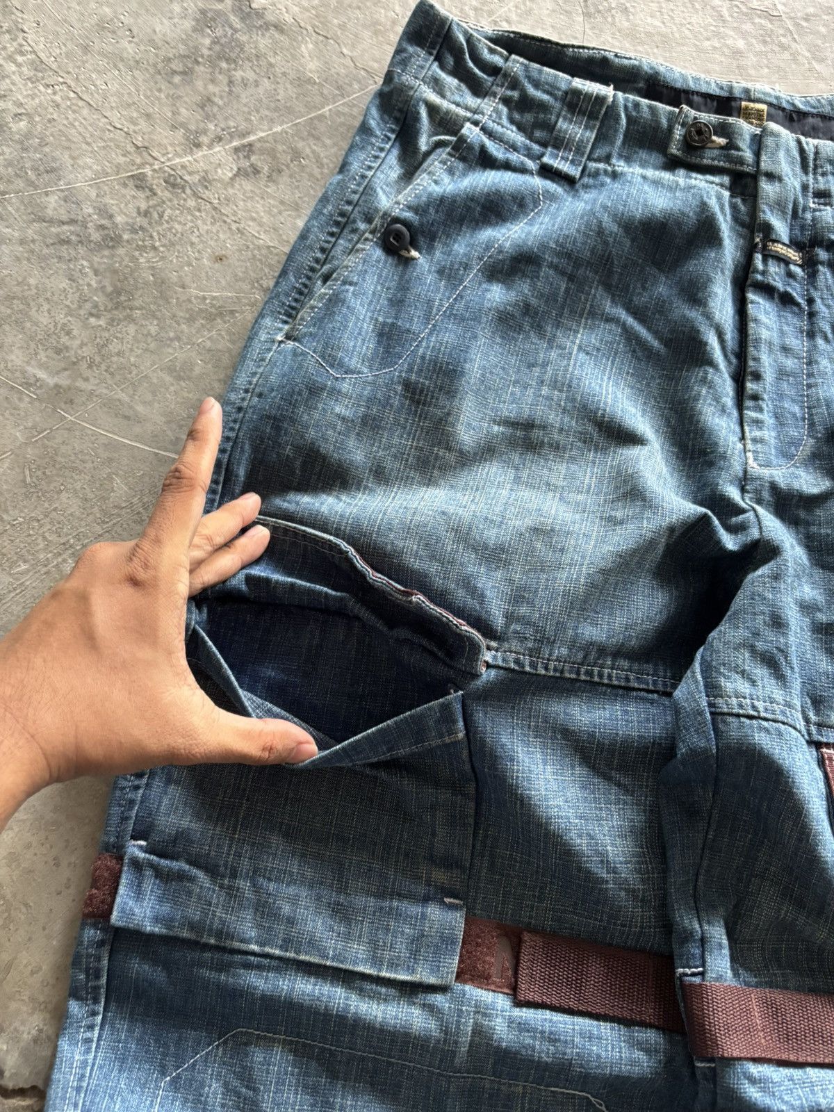 Marithe + Francois Girbaud RARE MFG marithe francois girbaud BAGGY STRAP WIDE LEG JEANS Size US 35 - 14 Thumbnail