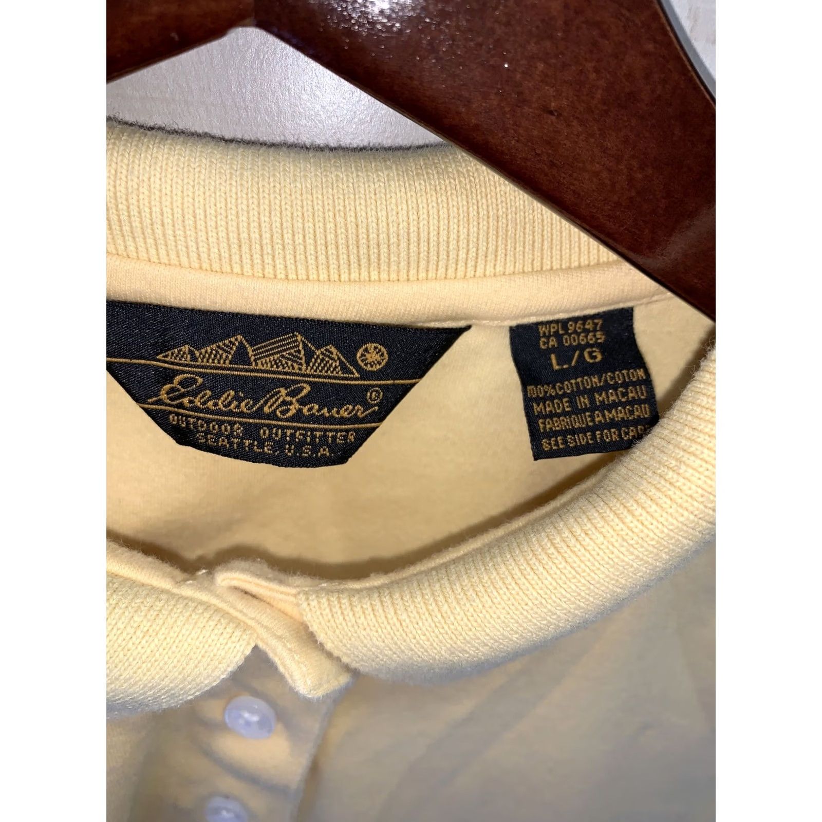 Eddie Bauer VINTAGE? No. Eddie Bauer Polo Shirt Men’s L Short Sleeve 100% Cotton Yellow #3349 Size US L / EU 52-54 / 3 - 3 Thumbnail