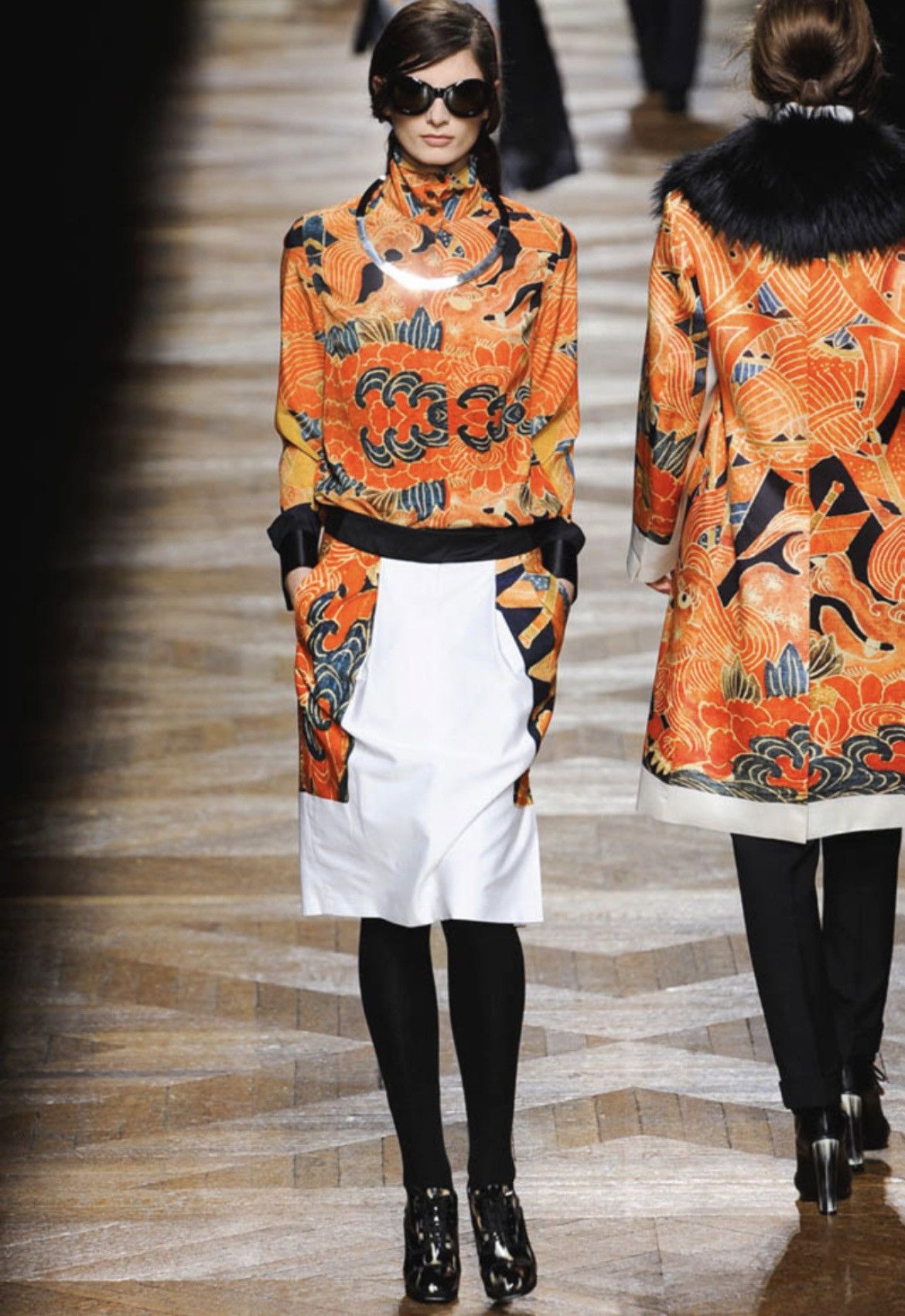Dries Van Noten DRIES VAN NOTEN Women FW12 Japanese Print Tunic Dress Size S / US 4 / IT 40 - 7 Thumbnail