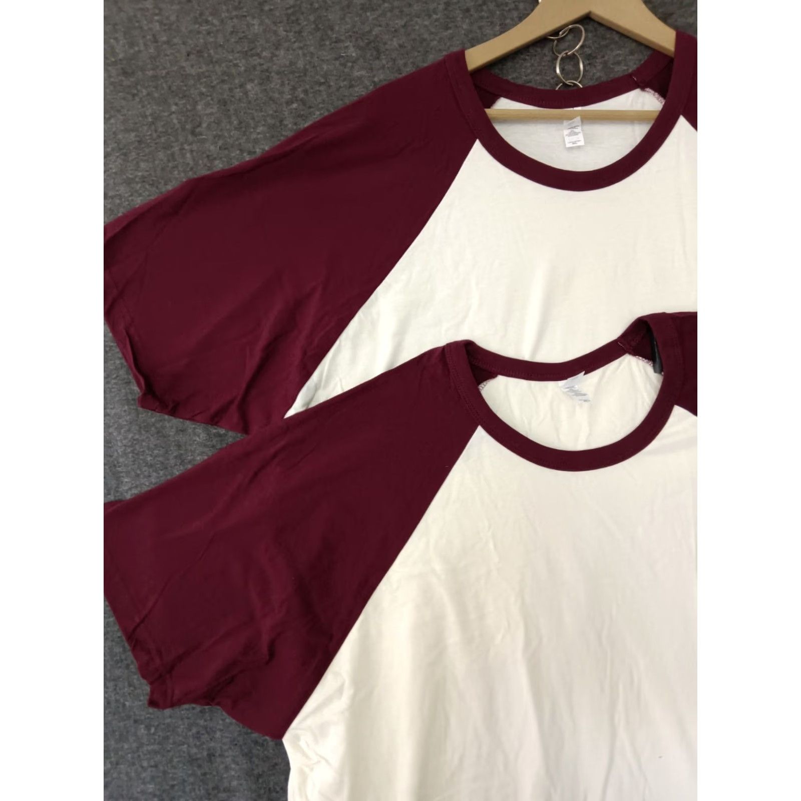 Next Level Next Level T-Shirt Raglan Short-Sleeve 2-Pack Burgundy/White 3XL Men Colorblock Shirts Mens Size US XXL / EU 58 / 5 - 3 Thumbnail