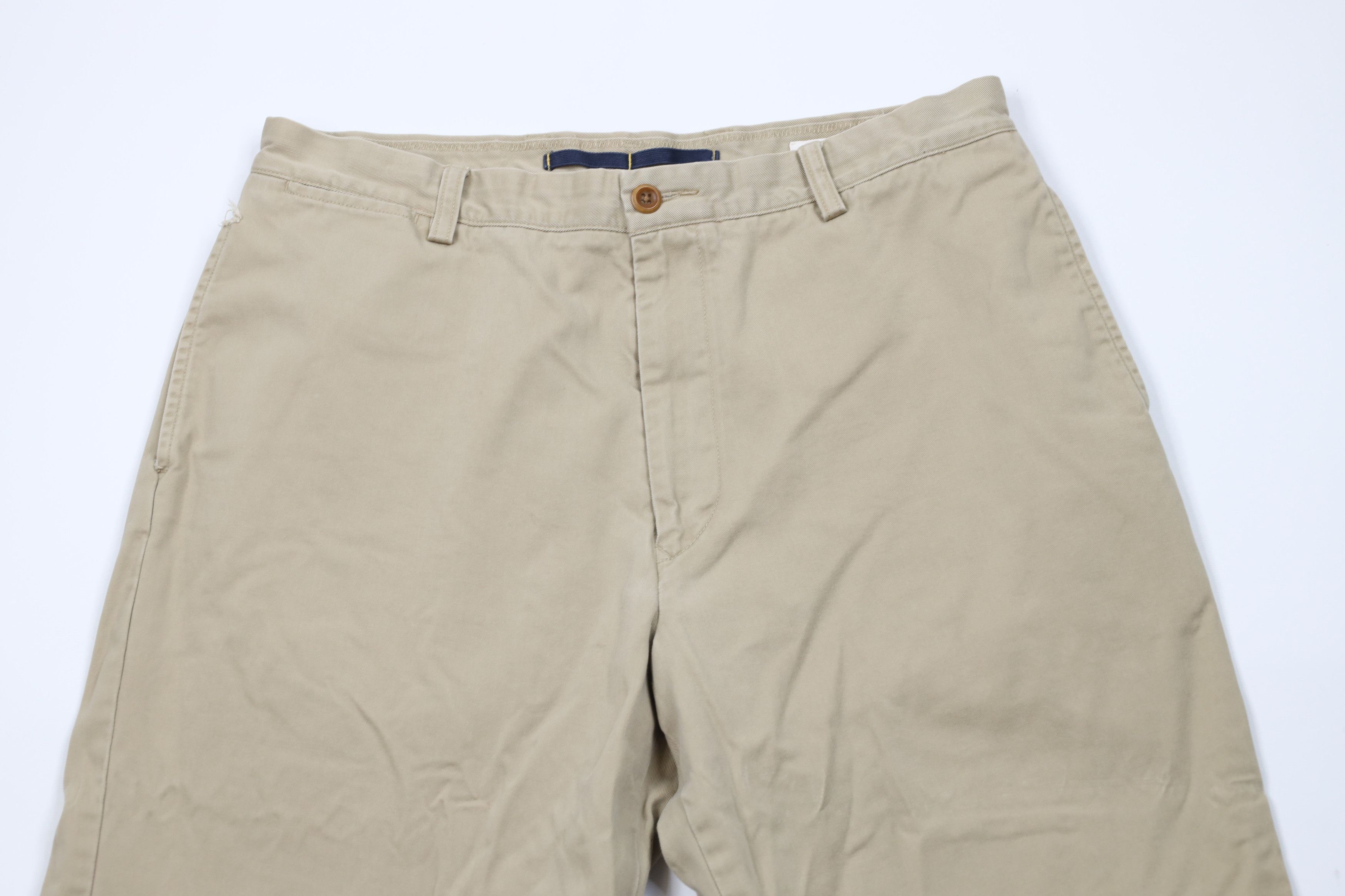 Nautica × Vintage Vintage 90s Y2K Nautica Wide Leg Chino Pants Beige Cotton Size US 36 / EU 52 - 2 Thumbnail
