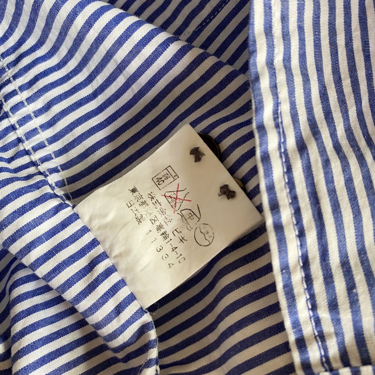 FRAPBOISH Blue Striped Hoodie Sailor Collar Shirt