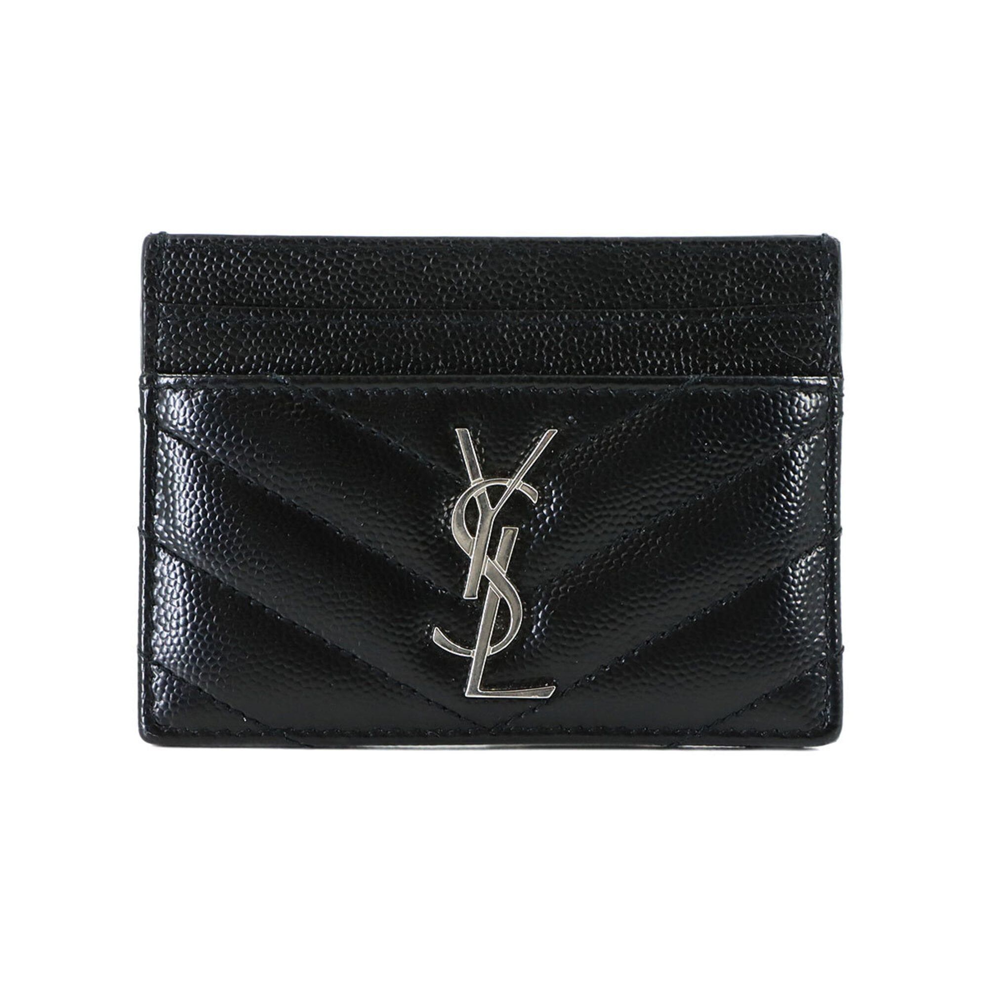 Saint Laurent Paris Saint Laurent Cassandra Business Card Holder/Card Case, Leather, Black, 423291 Case Size ONE SIZE - 1 Thumbnail