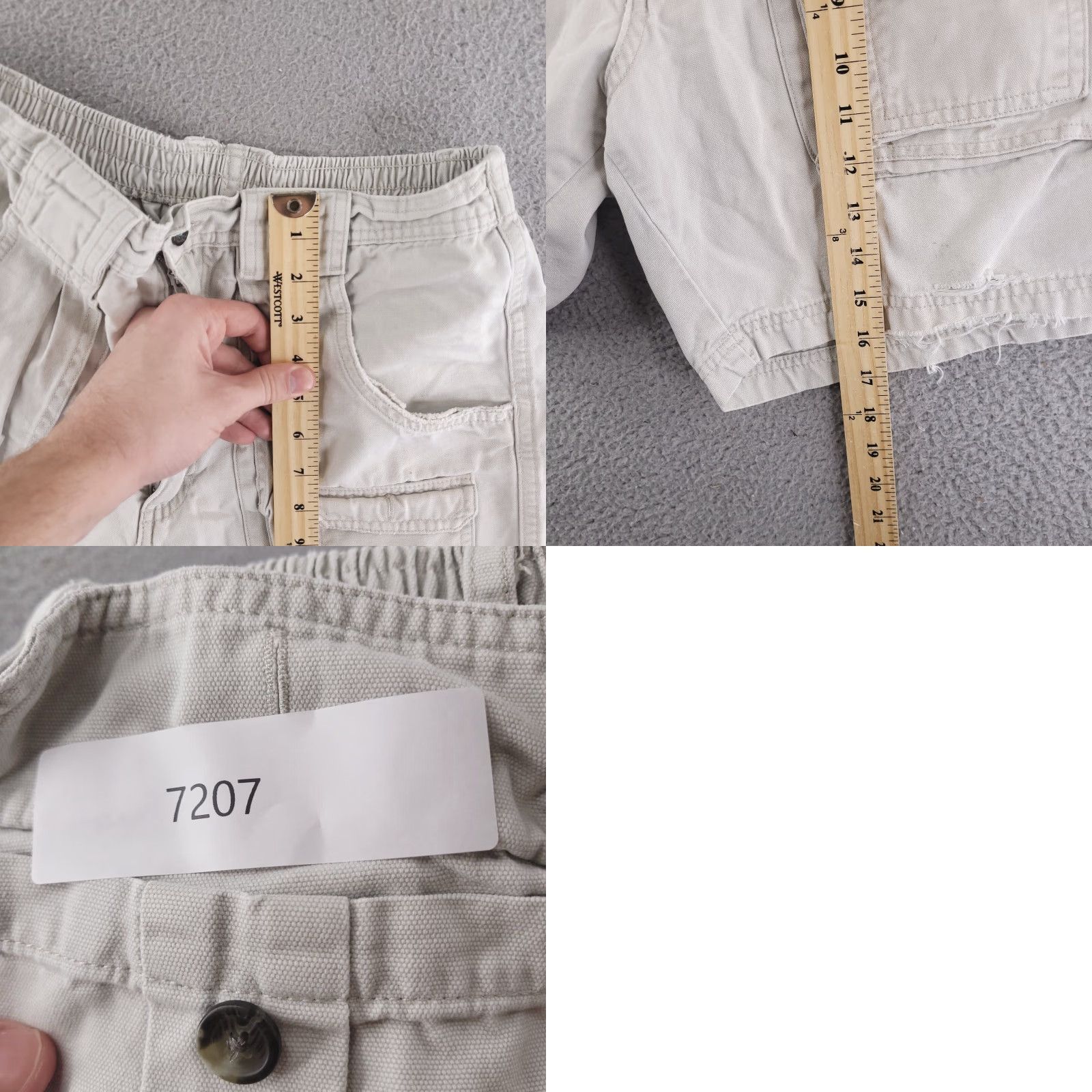 Vintage RedHead Mens 32 Tan Canvas Distressed Cargo Shorts Above Knee Fishing Cotton Brown Distress Size US 32 / EU 48 - 9 Thumbnail
