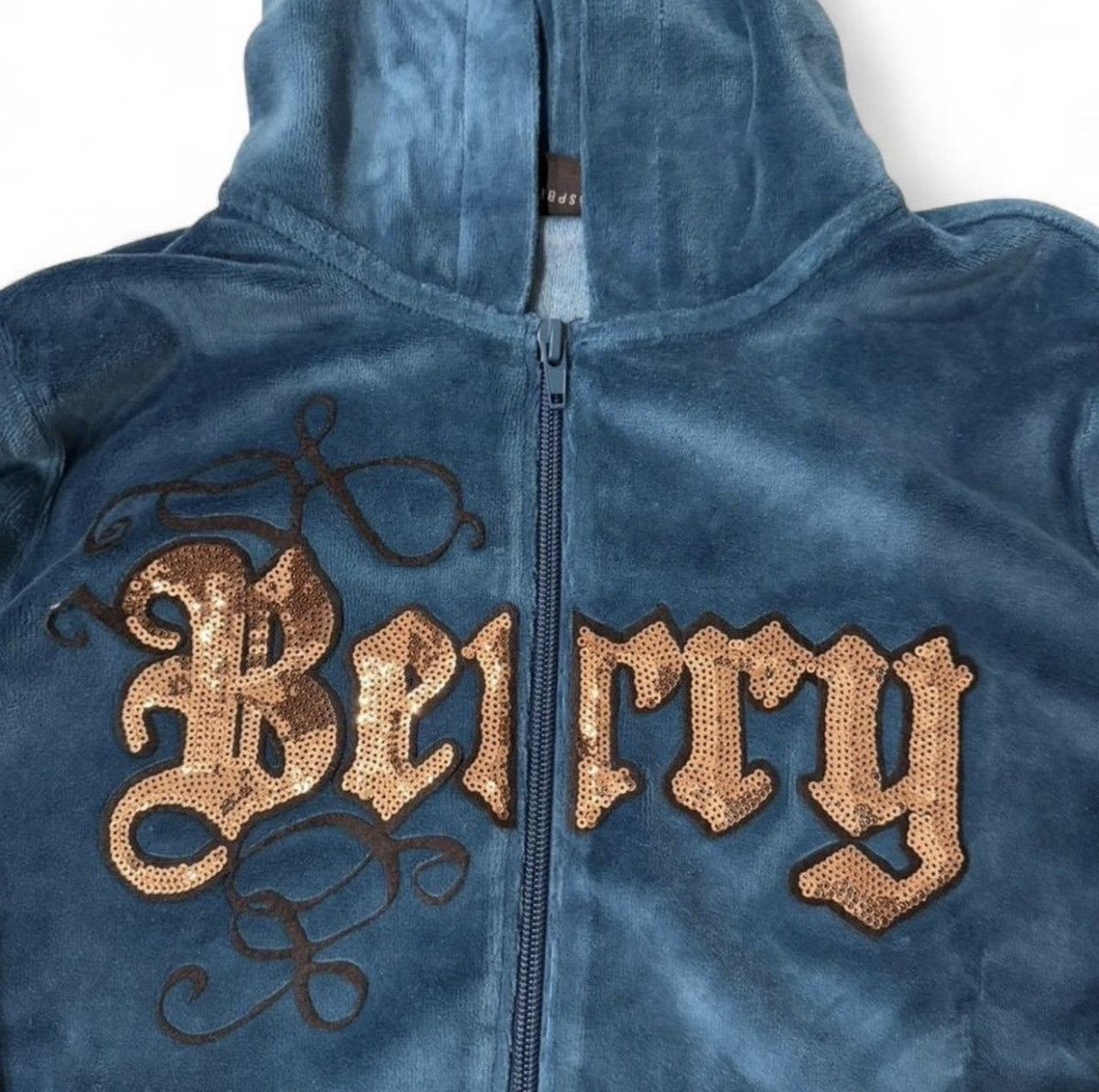 The GV Gallery GV Gallery Velour Zip Hoodie Blue Berry Y2K Size S / US 4 / IT 40 - 2 Thumbnail