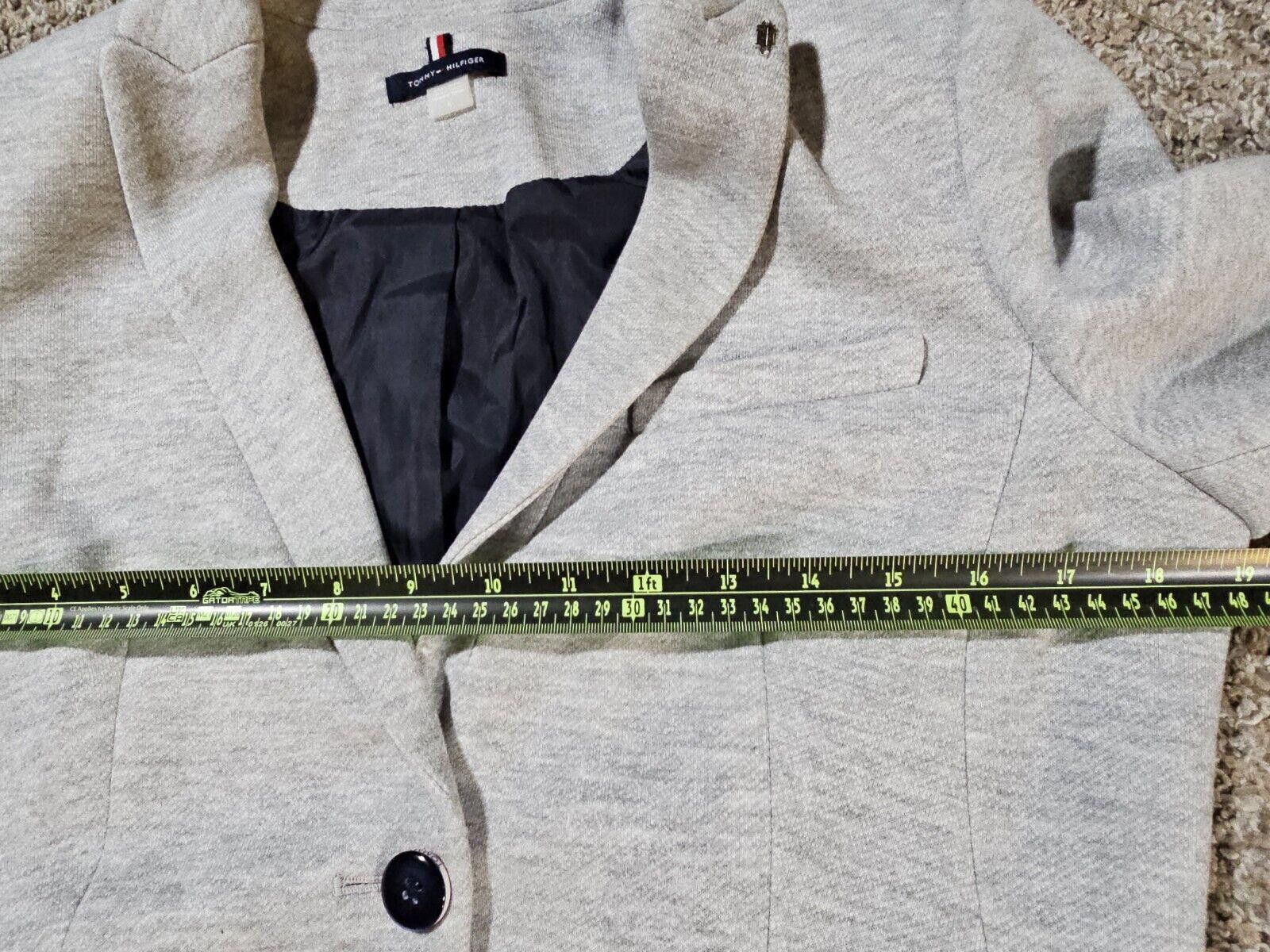 Tommy Hilfiger Tommy Hilfiger Gray 2 Button Blazer Blue Elbow Patches sz 8 Size M / US 6-8 / IT 42-44 - 7 Thumbnail