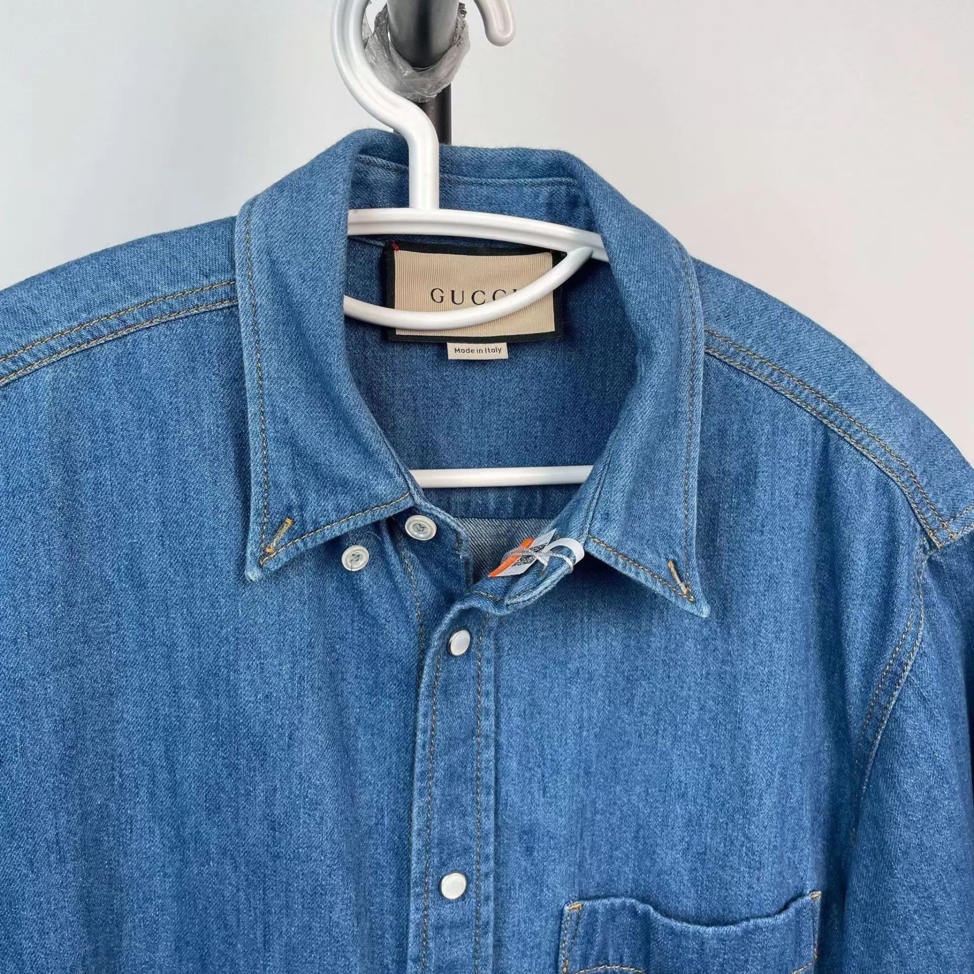 Gucci Gucci Denim Short-Sleeve Jacket Blue 46 95 New Size US S / EU 44-46 / 1 - 9 Thumbnail