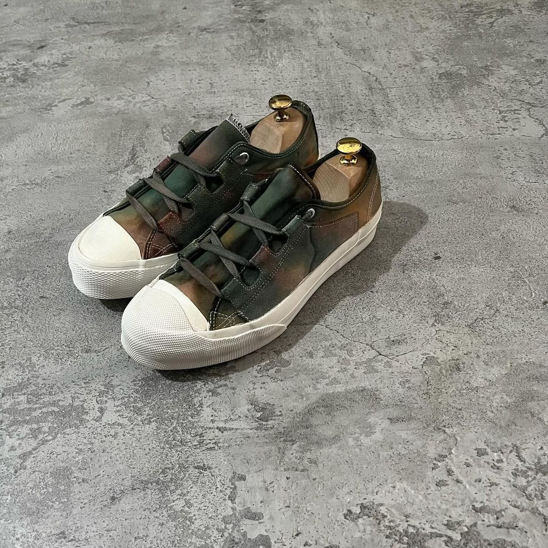 image of Needles Asymmetric Ghille Trainers - Green Brown Shoes, Men's (Size 8)