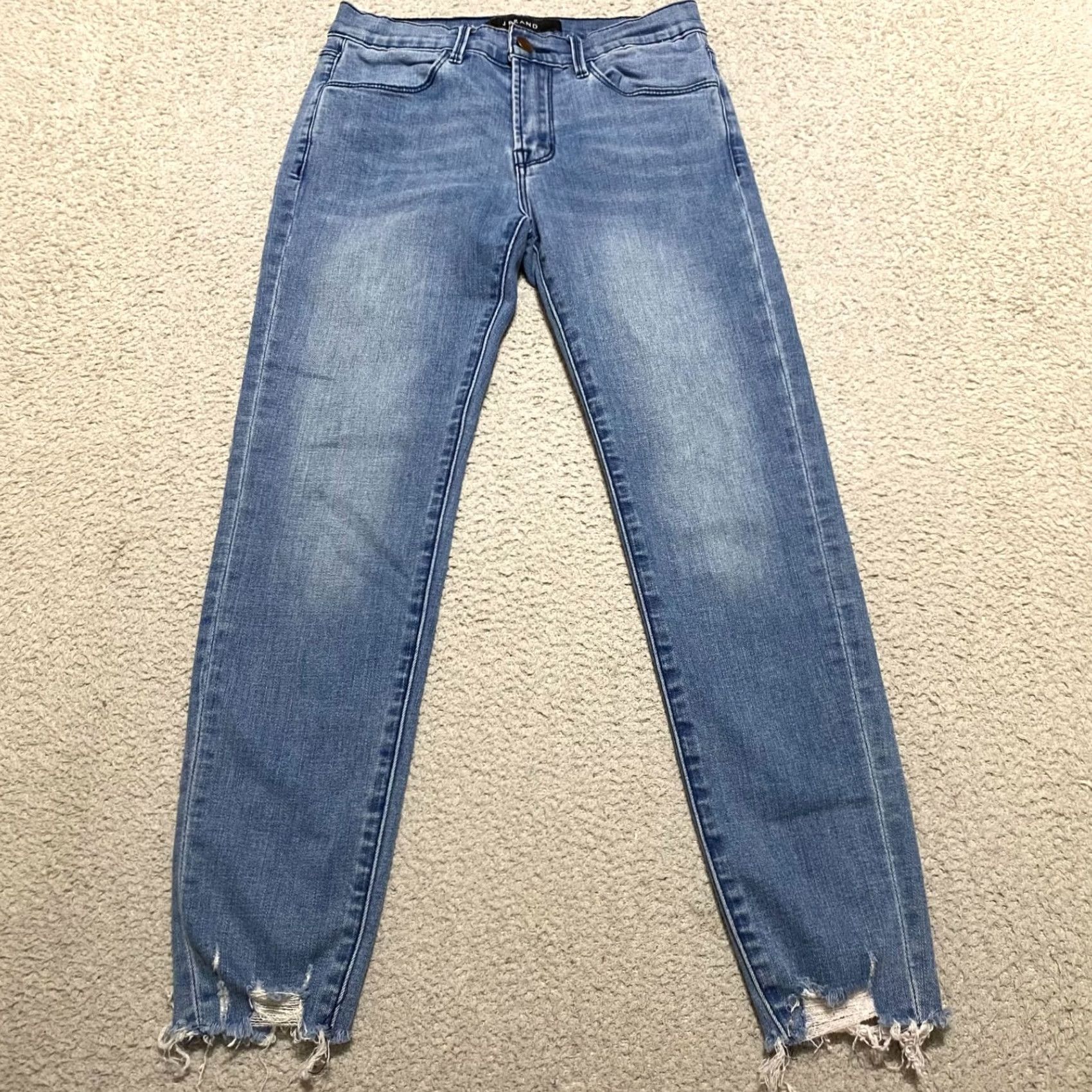 J Brand J Brand Jeans Womens Medium Blue Denim Skinny Crop 25 Waist 5-Pocket Rise Mid Size 42" / US 20 - 2 Thumbnail
