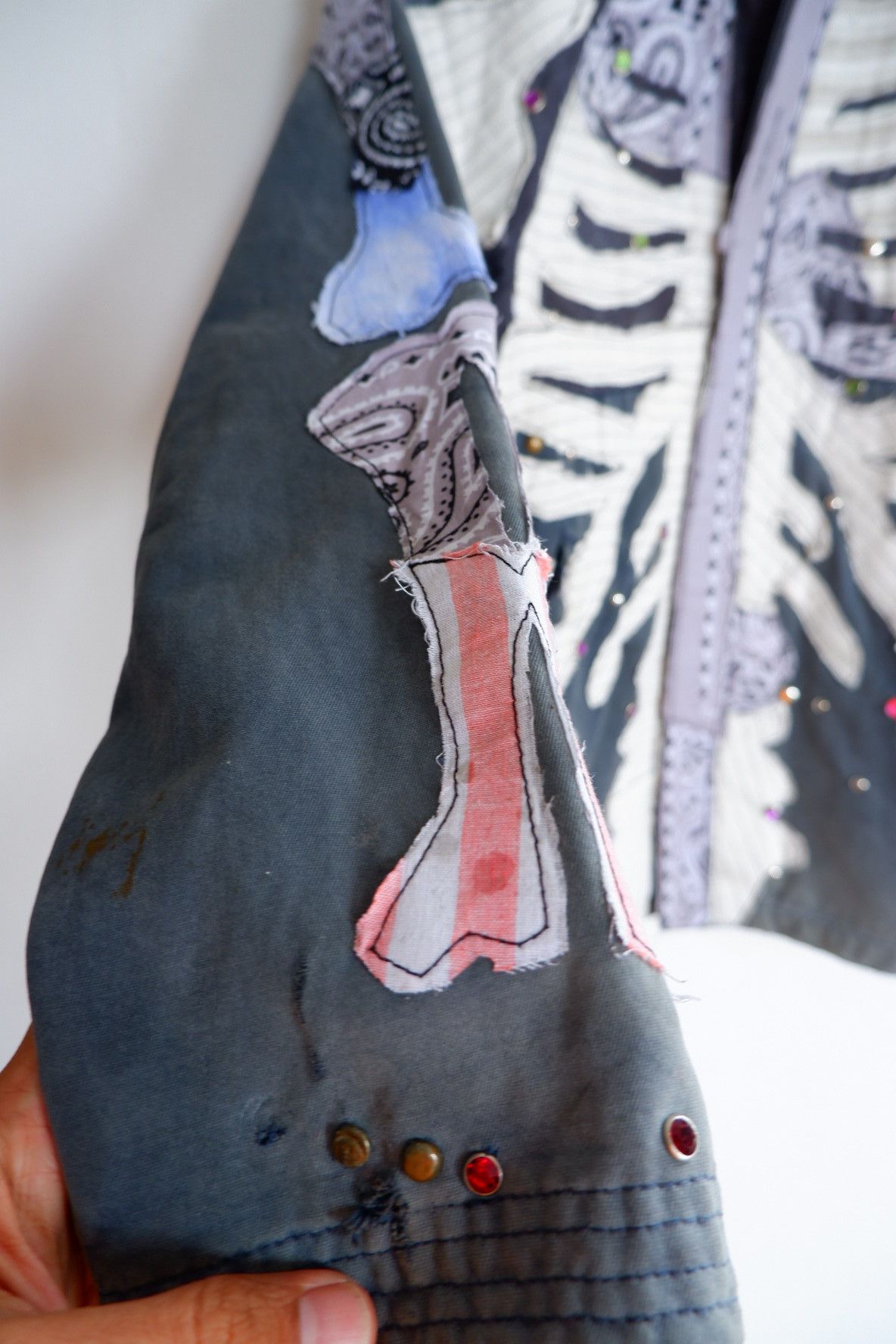 Sassafras Vintage Trashed Skull Custom Rework Jacket ArtEd02 Size US M / EU 48-50 / 2 - 4 Thumbnail