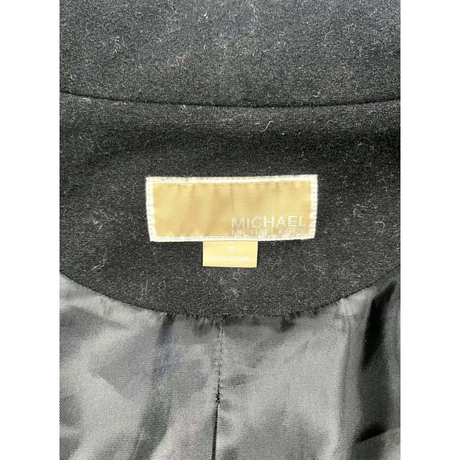 Michael Kors Michael Kors Coat Womens 12 Black Wool Blend Belted Peacoat Trench Size XL / US 12-14 / IT 48-50 - 3 Thumbnail