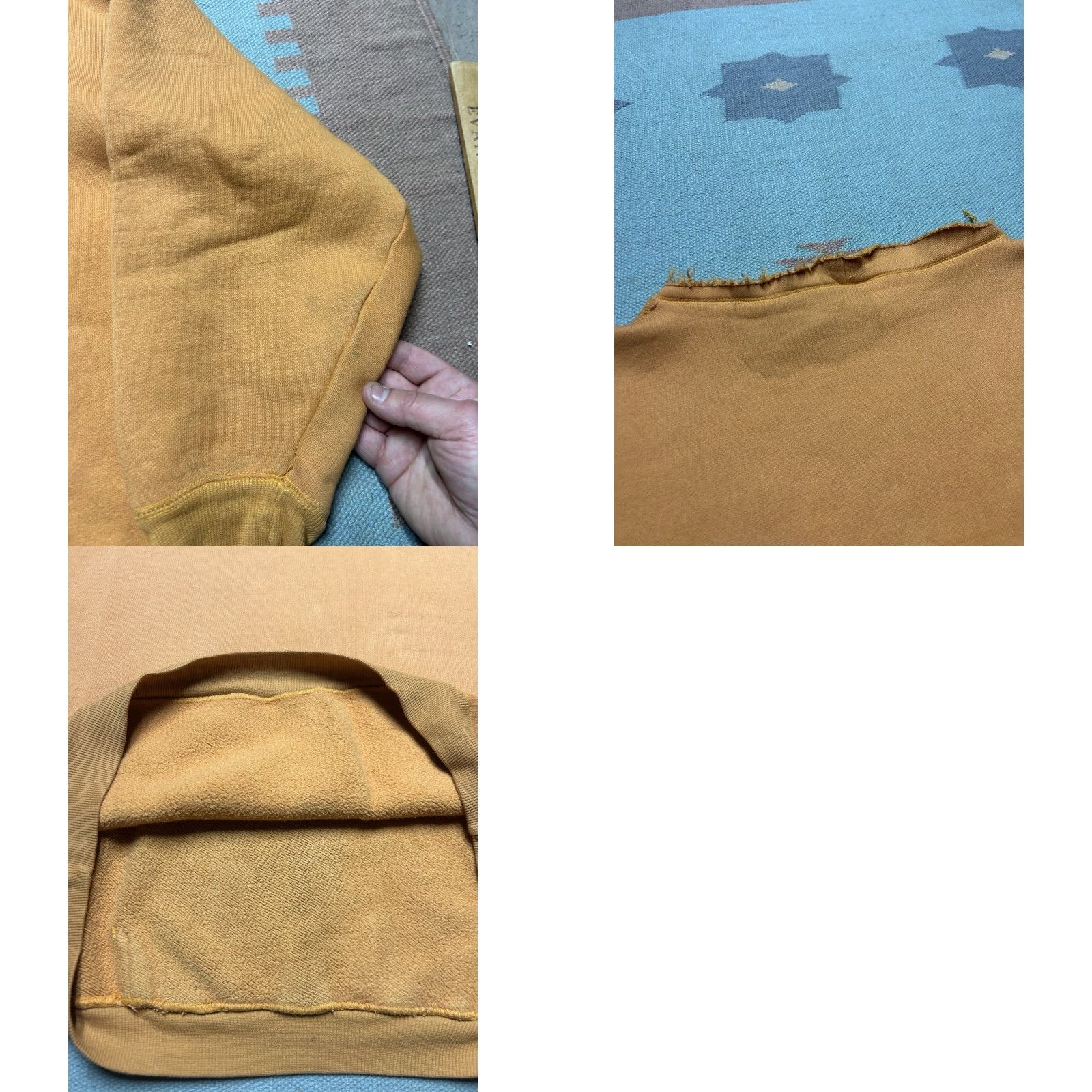 Vintage VINTAGE Sweatshirt Pullover Men's Orange Heavy Cotton Knit Boxy XXL/3XL Cotton Knit Sweatshirt Size US XXL / EU 58 / 5 - 9 Thumbnail