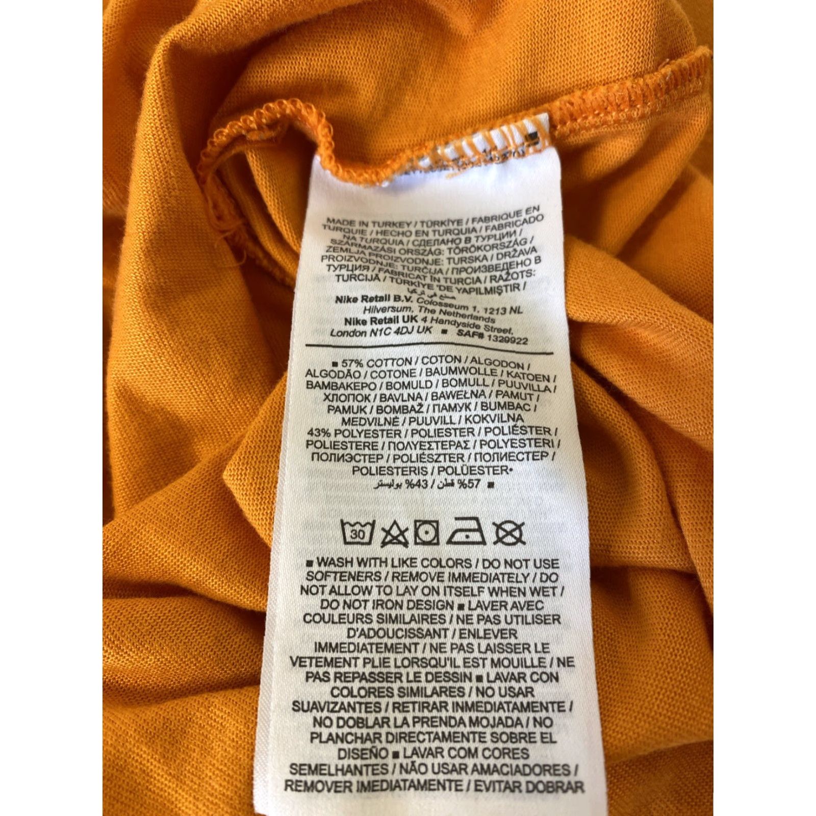 Nike Nike Men's T Shirt Multi Logo Tee Top T O Orange 149-22 Size US M / EU 48-50 / 2 - 7 Thumbnail