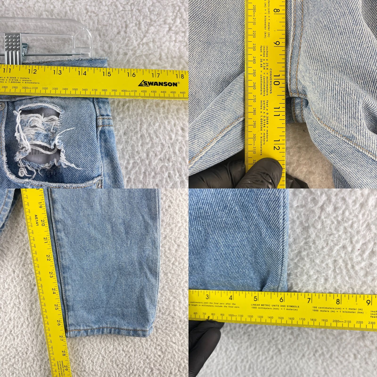 Vintage Lovers + Friends Jeremy Boyfriend Jeans Womens Size 25 Blue Destroyed High-Rise Jeans Size 42" / US 20 - 9 Thumbnail
