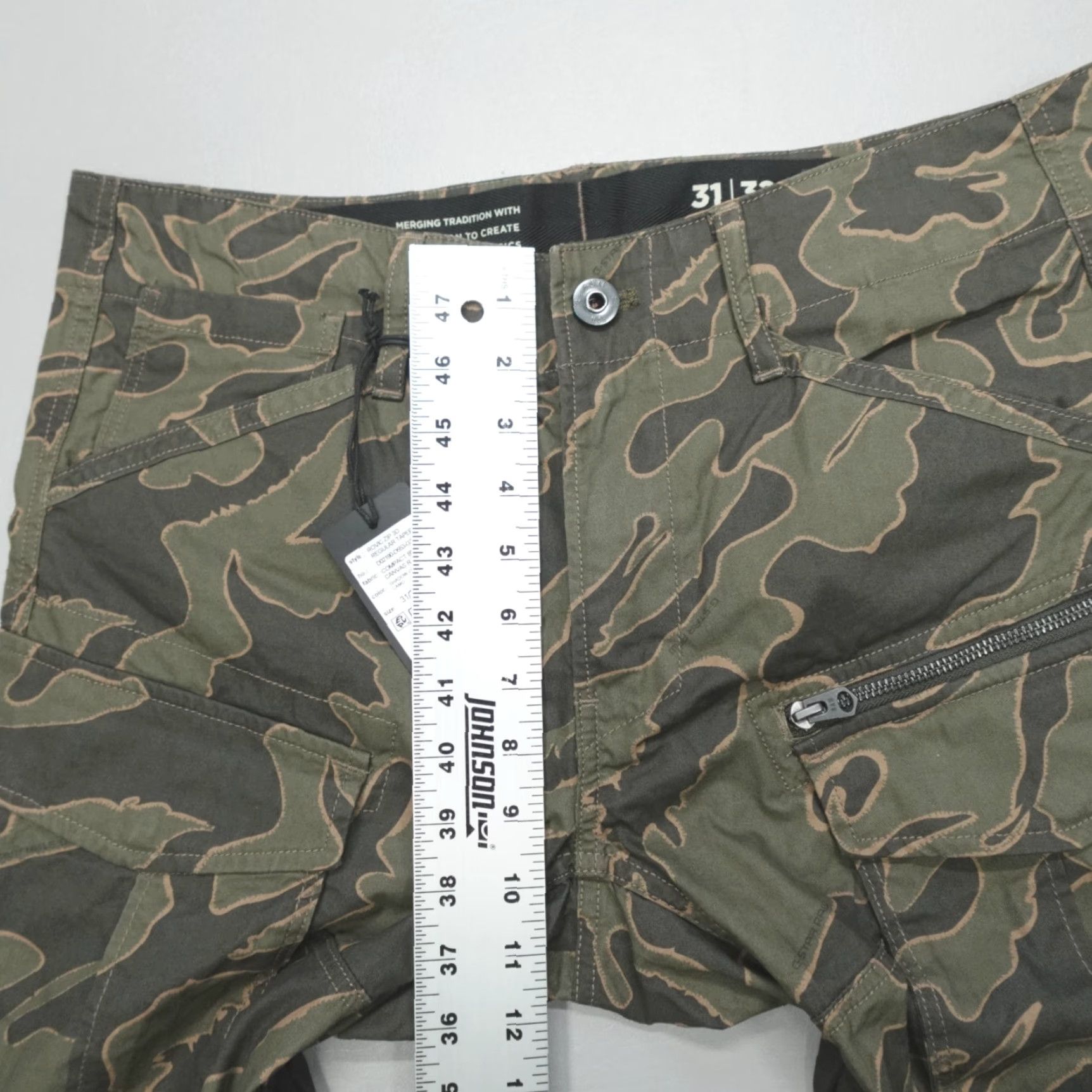 G-Star G Star Raw Rovic Zip 3D Regular Tapered Men’s Size 31x32 Cargo Pants Camo Size US 31 - 6 Thumbnail