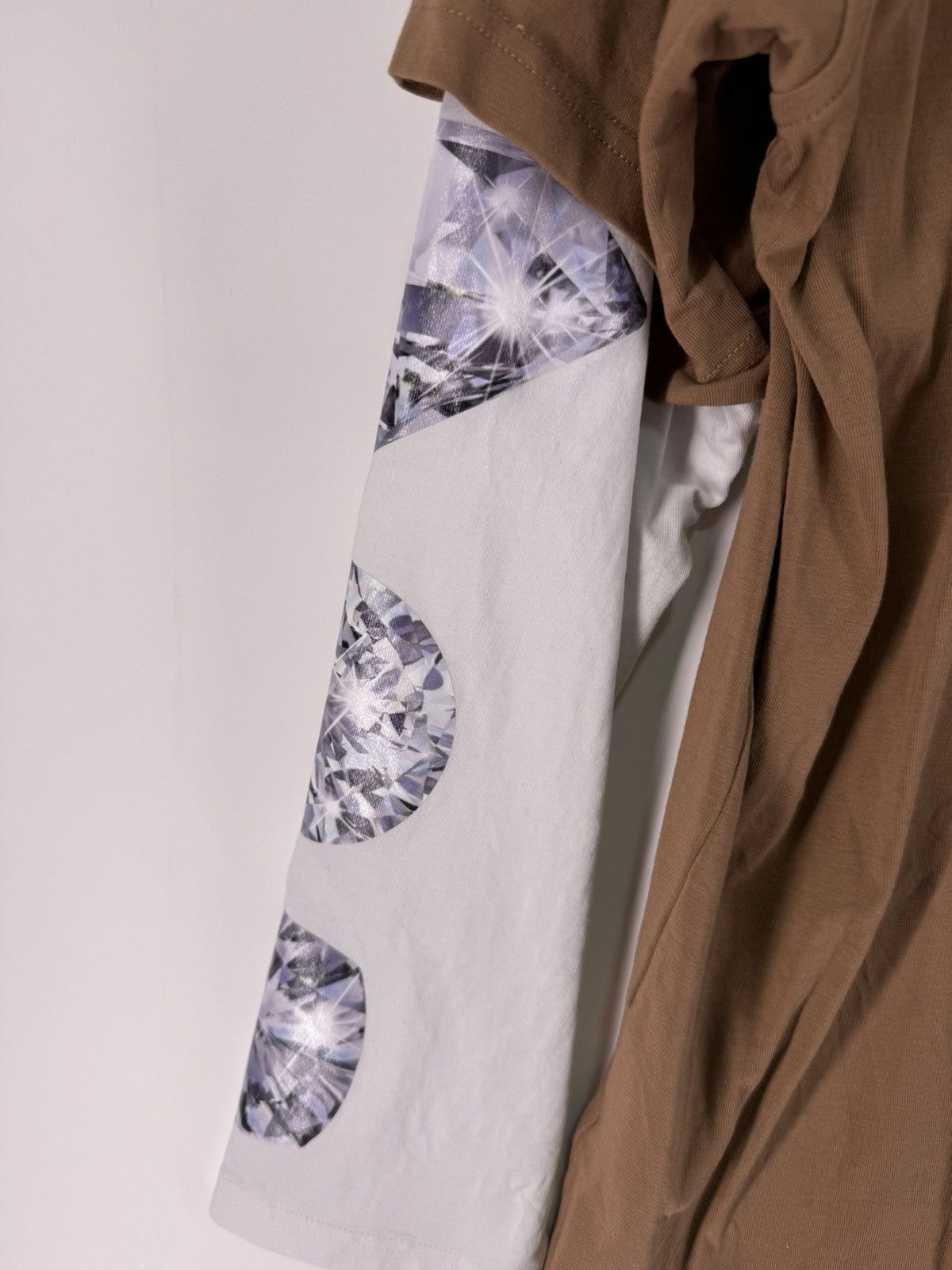 Acne Studios Acne Studios Brown Layered Diamonds Long-sleeve Tee Size US S / EU 44-46 / 1 - 6 Thumbnail