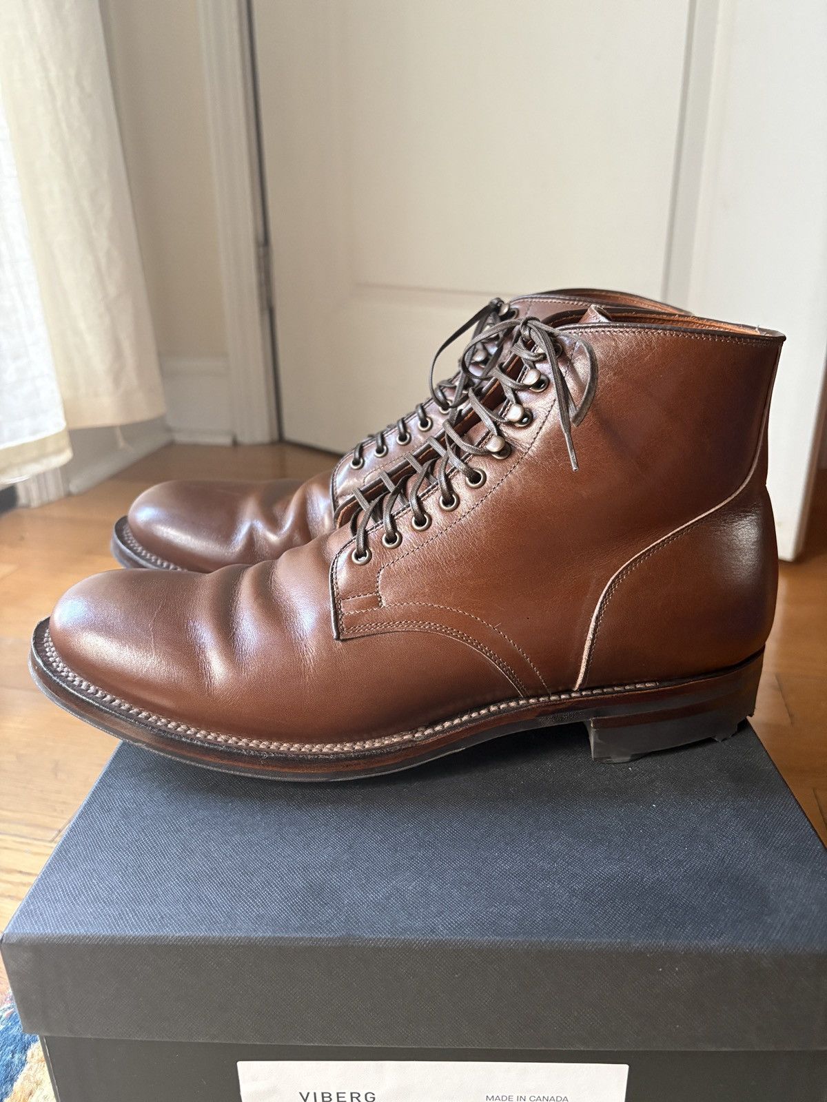 Viberg Viberg 2030 SB - Cognac Vocalou Vitelli. Size 9.5E Size US 9.5 / EU 42-43 - 1 Thumbnail