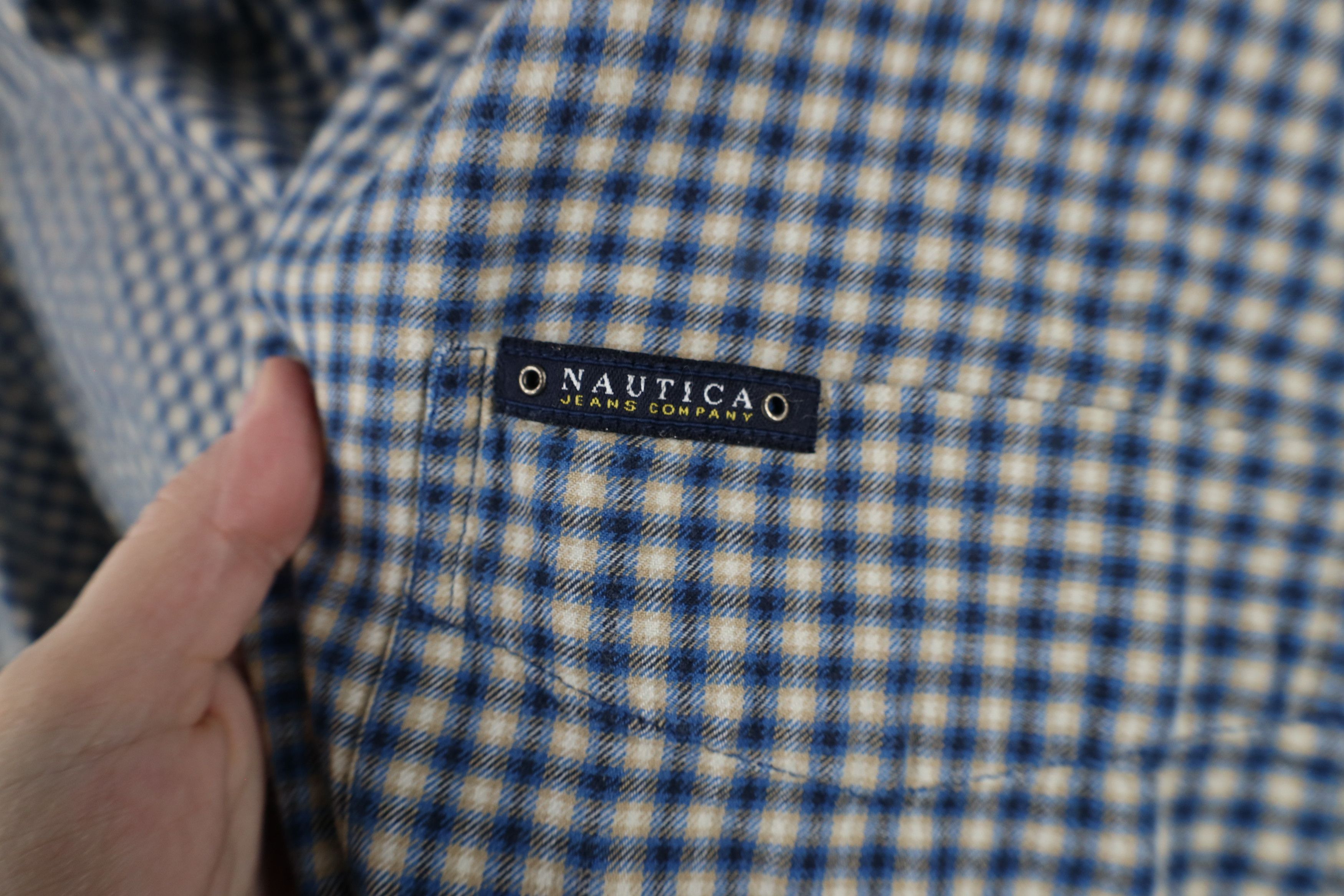 Nautica × Vintage Vintage 90s Nautica Flannel Collared Button Shirt Plaid Size US XL / EU 56 / 4 - 4 Thumbnail